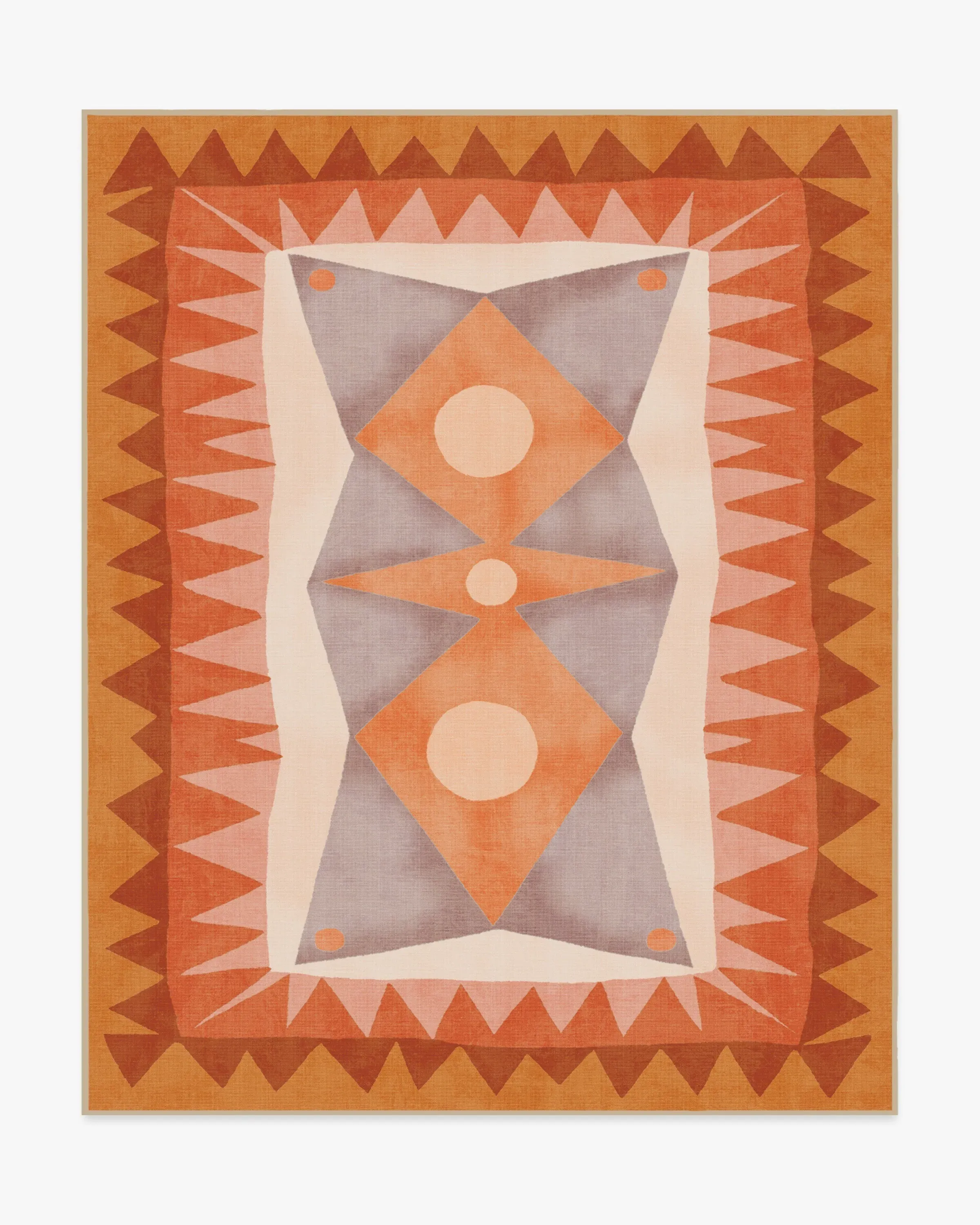 Large Area Rug Machine Washable - Orange