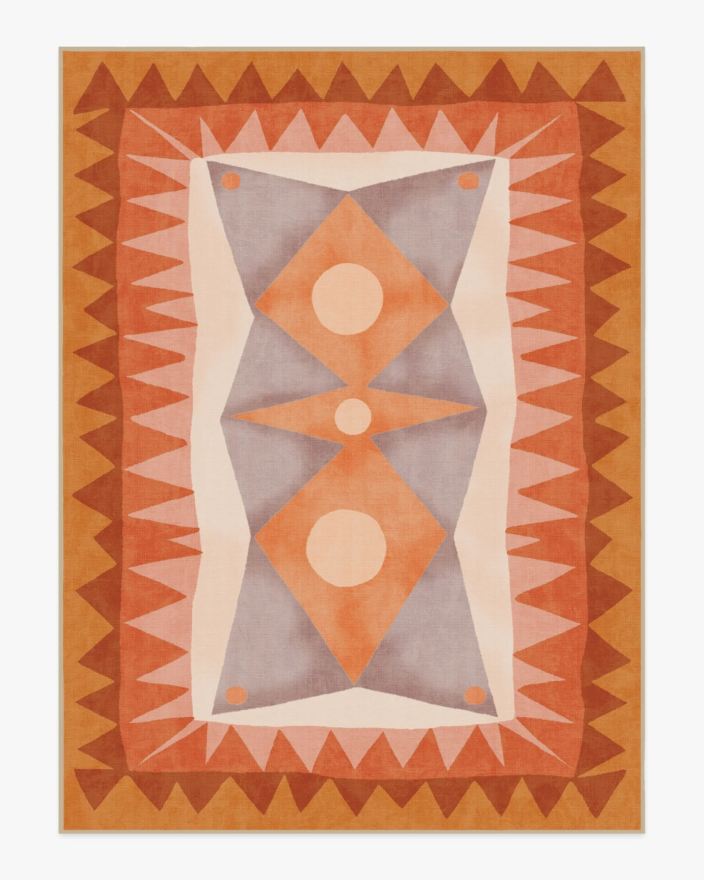 Large Area Rug Machine Washable - Orange