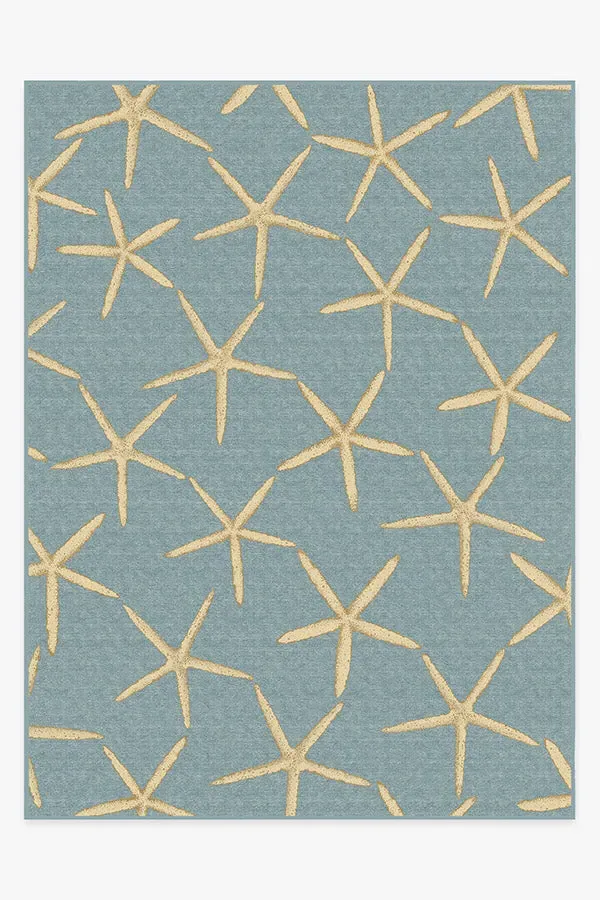 Large Area Rug Machine Washable - Pale Blue