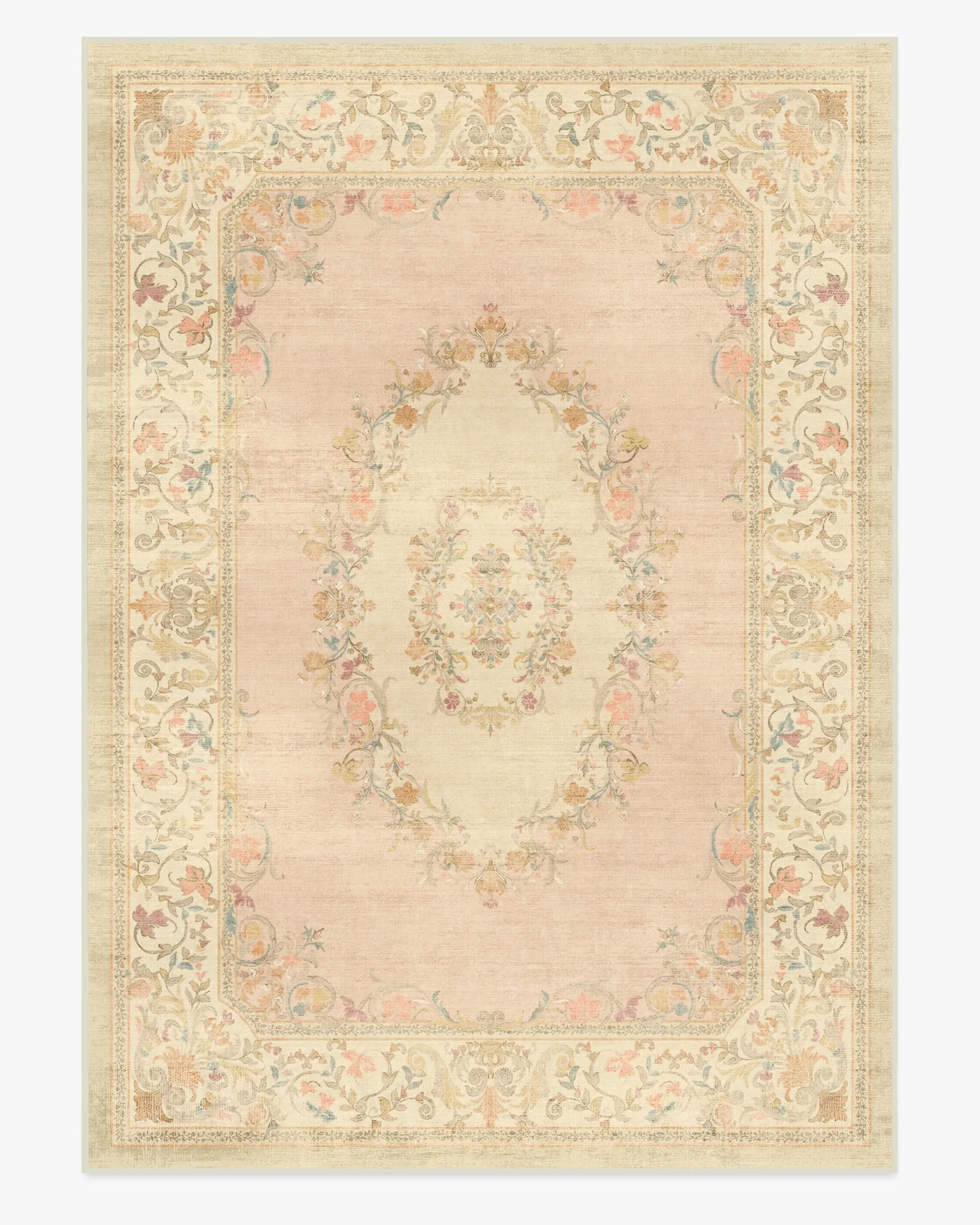 Large Area Rug Machine Washable - Pink