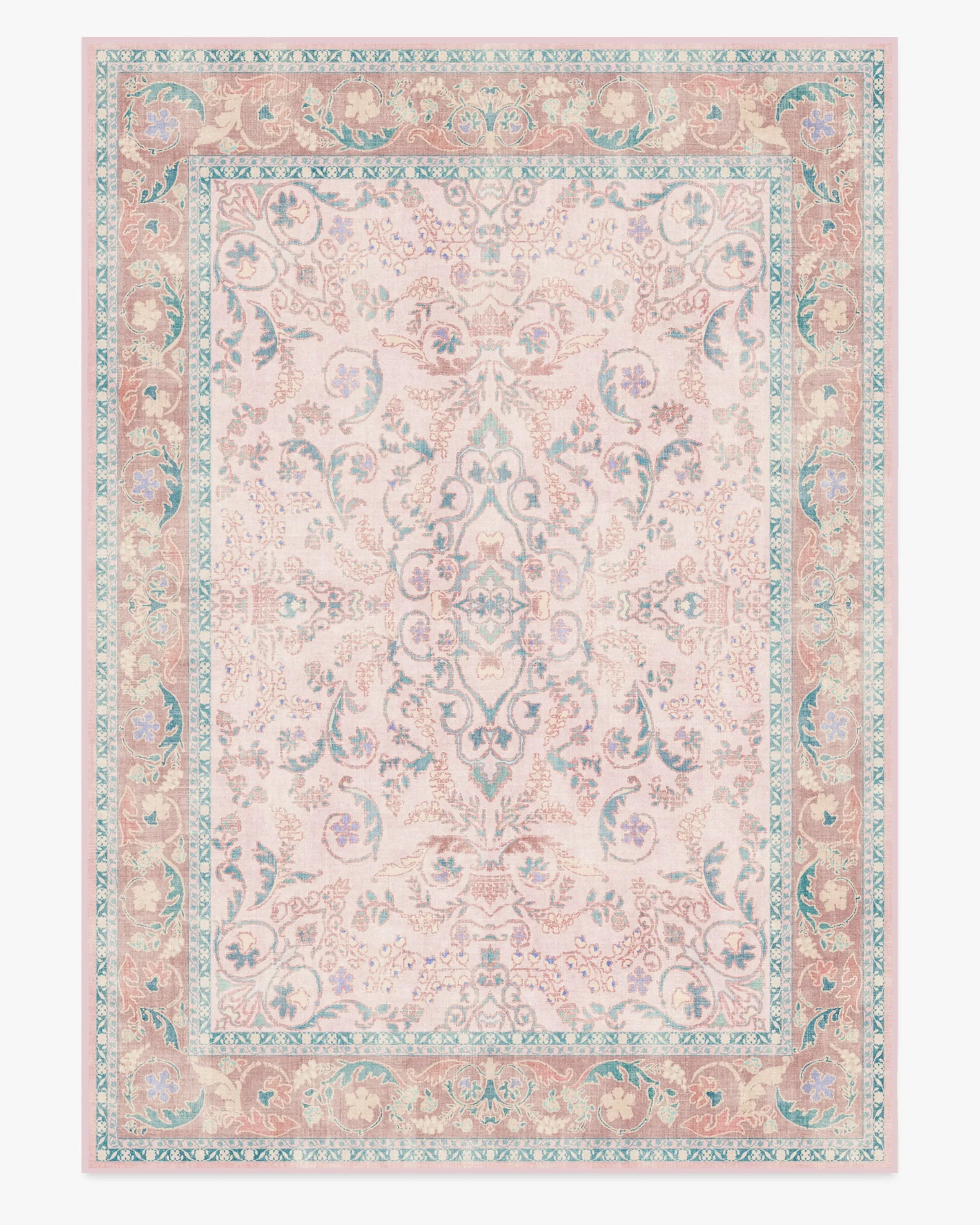 Large Area Rug Machine Washable - Pink