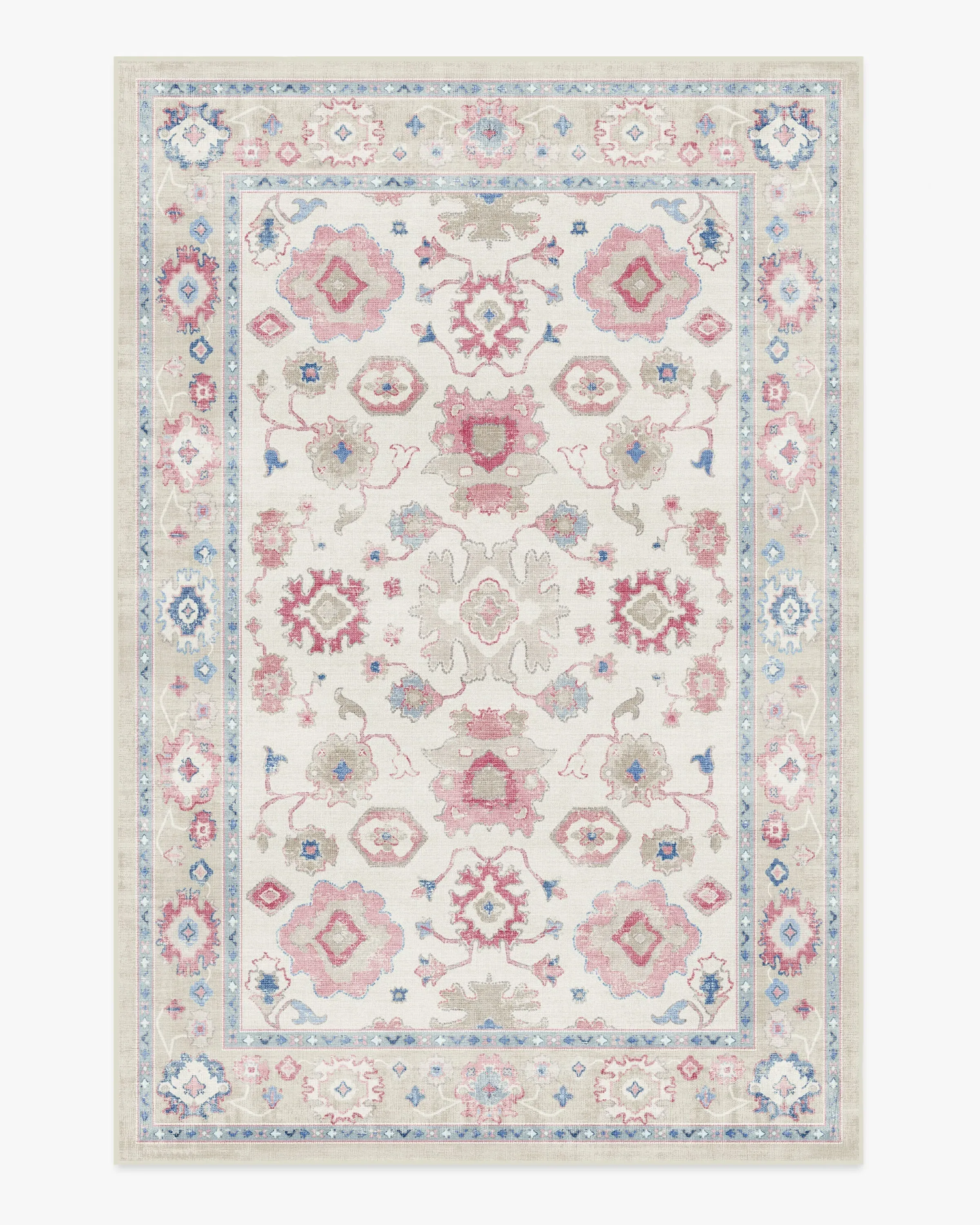 Large Area Rug Machine Washable - Pink