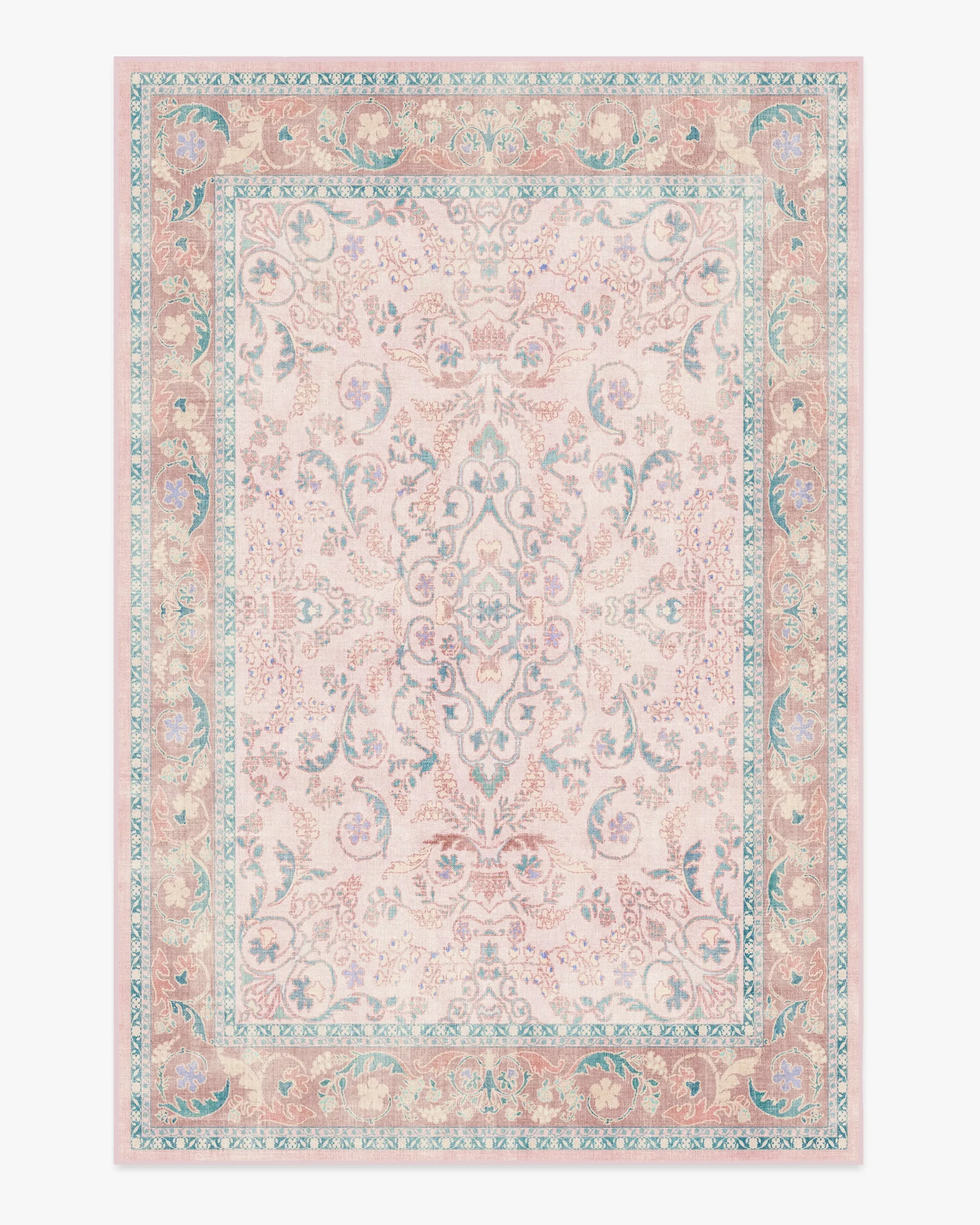 Large Area Rug Machine Washable - Pink