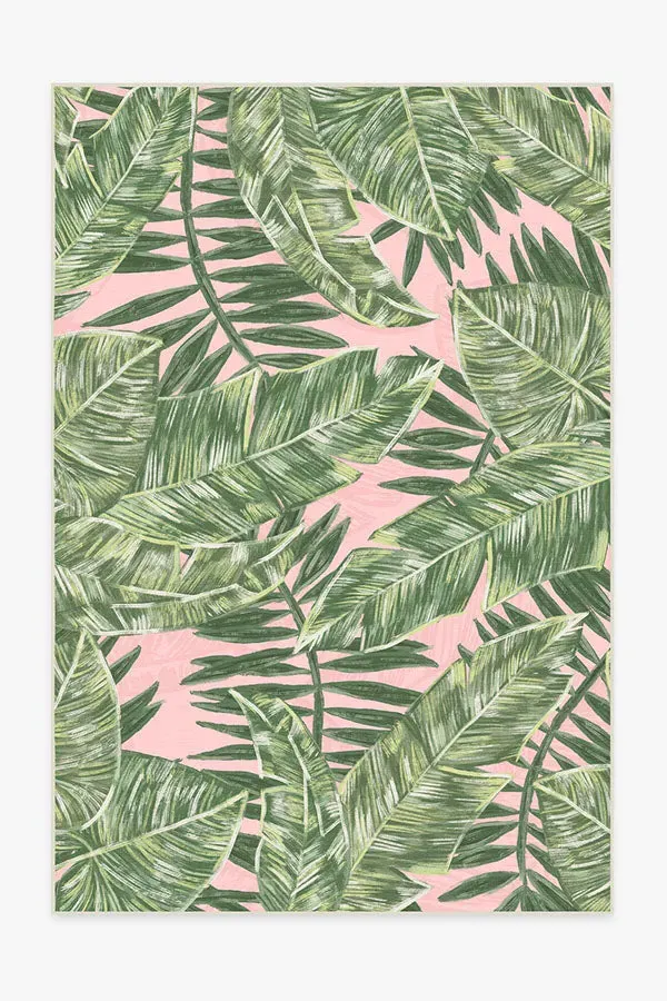 Large Area Rug Machine Washable - Pink