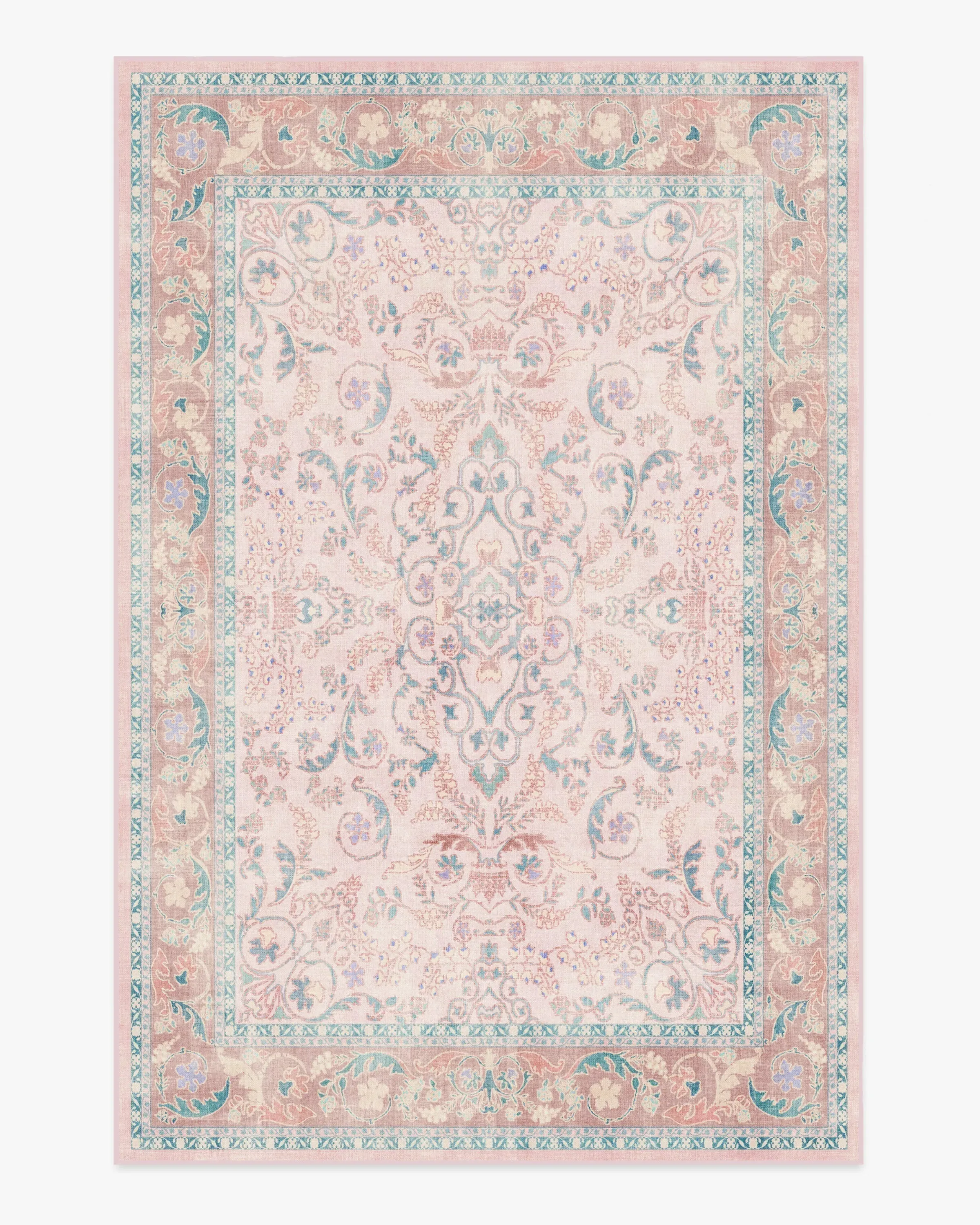 Large Area Rug Machine Washable - Pink