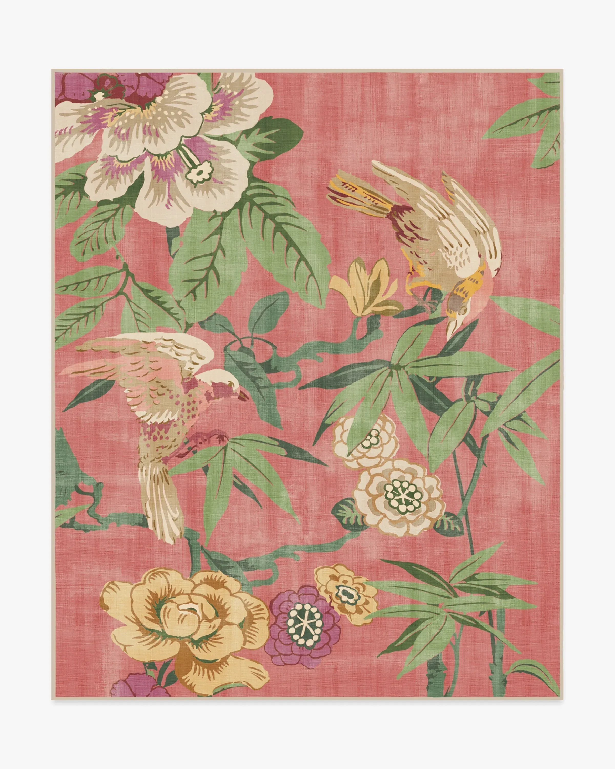 Large Area Rug Machine Washable - Pink
