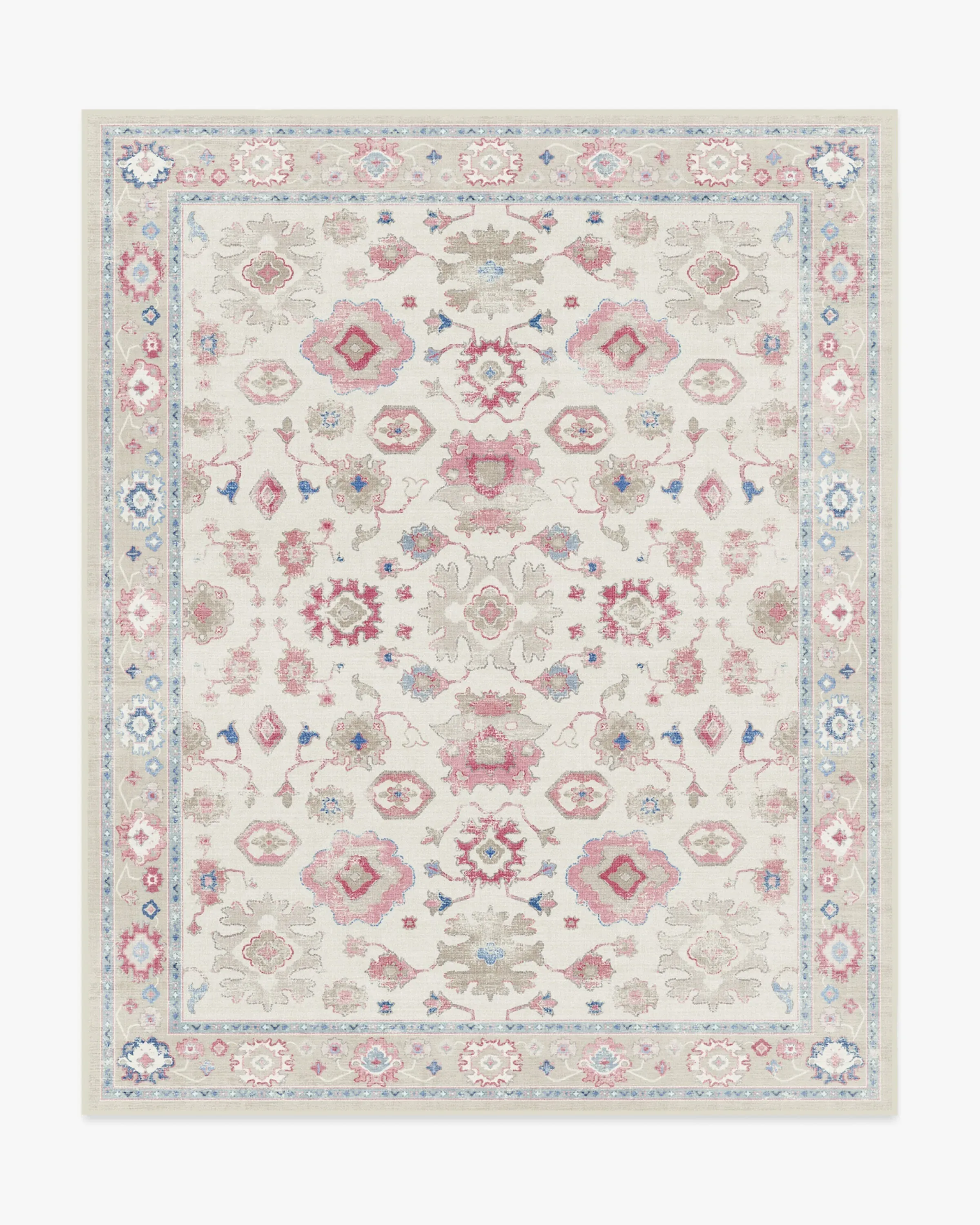 Large Area Rug Machine Washable - Pink
