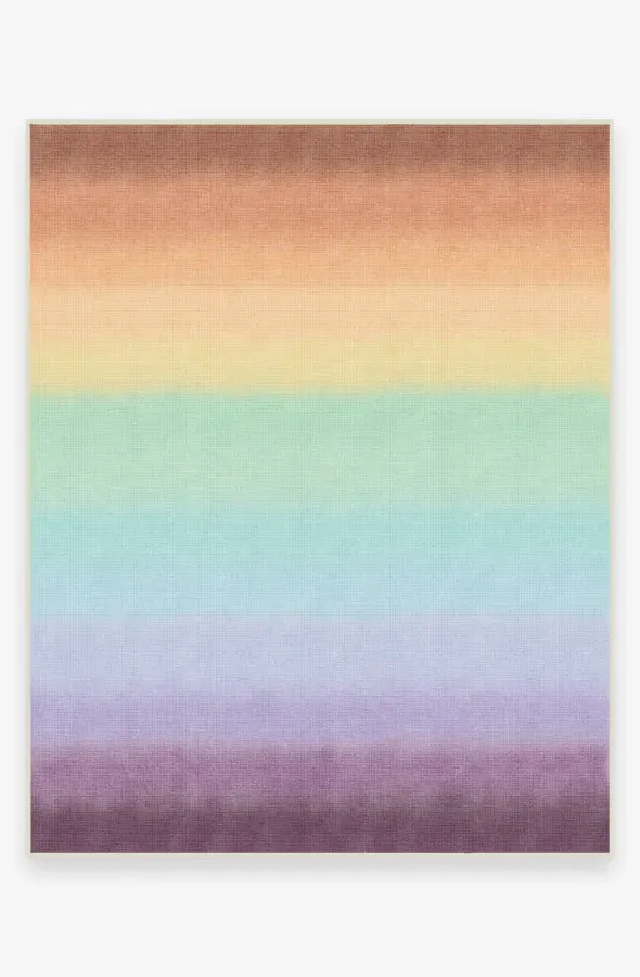 Large Area Rug Machine Washable - Rainbow