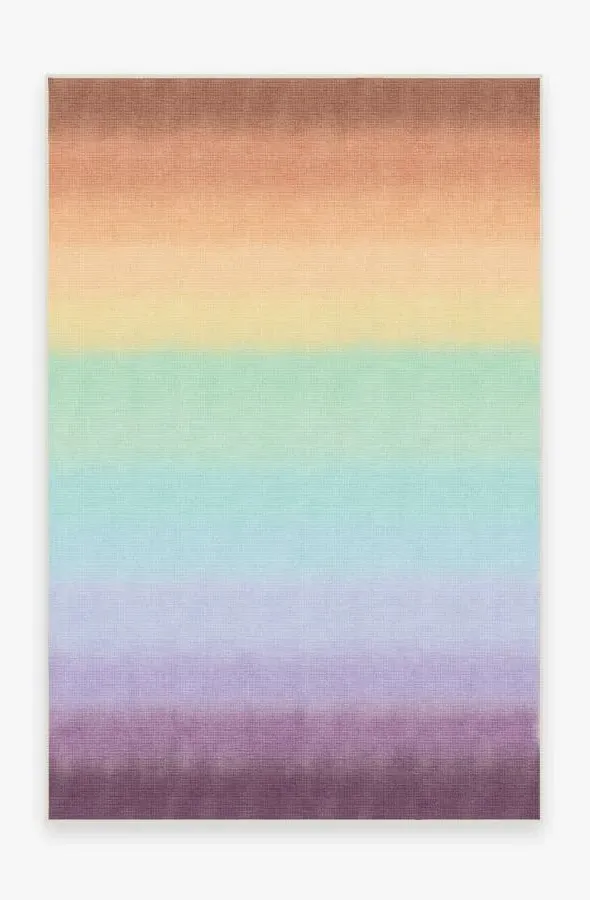 Large Area Rug Machine Washable - Rainbow