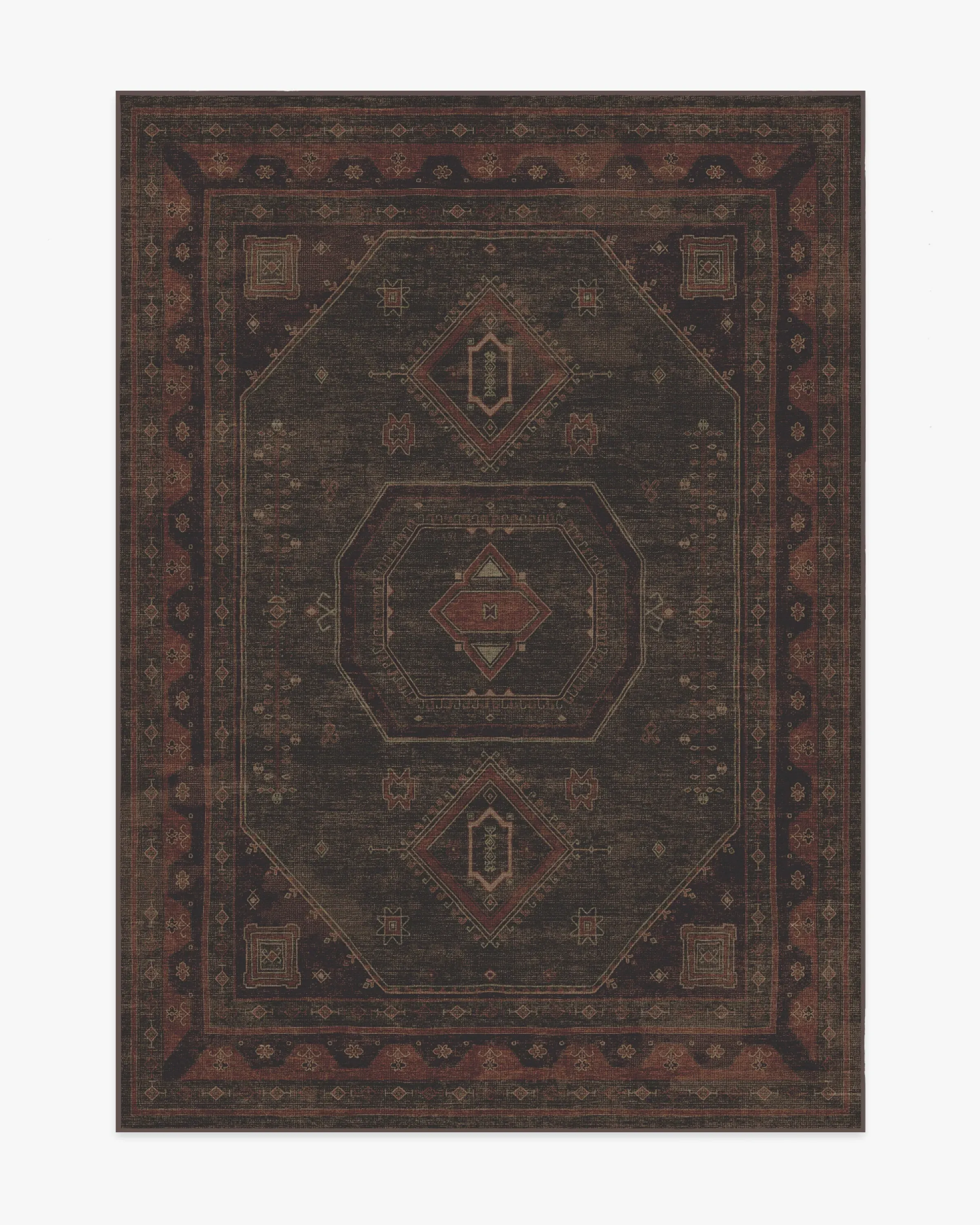 Large Area Rug Machine Washable - Red