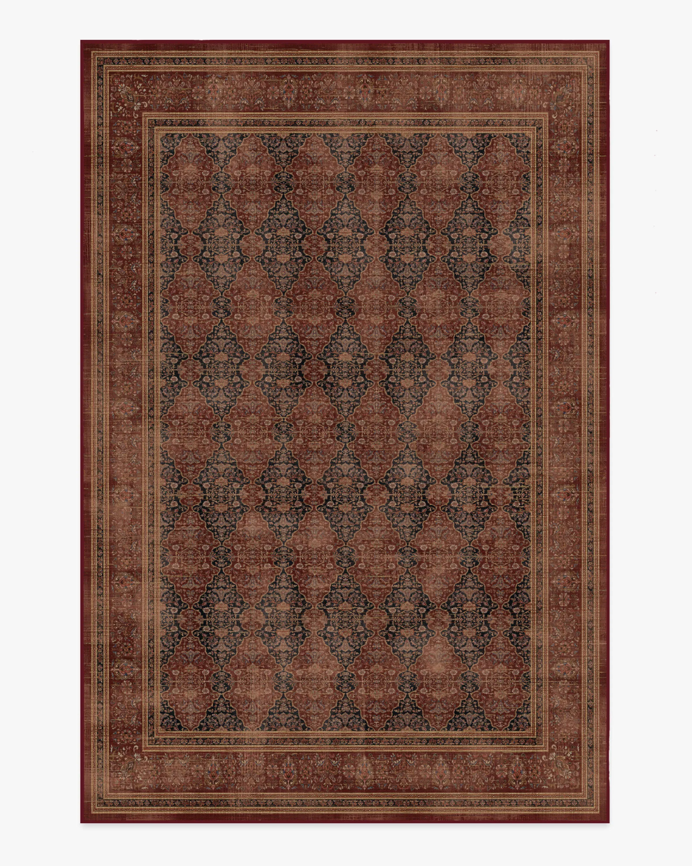 Large Area Rug Machine Washable - Red