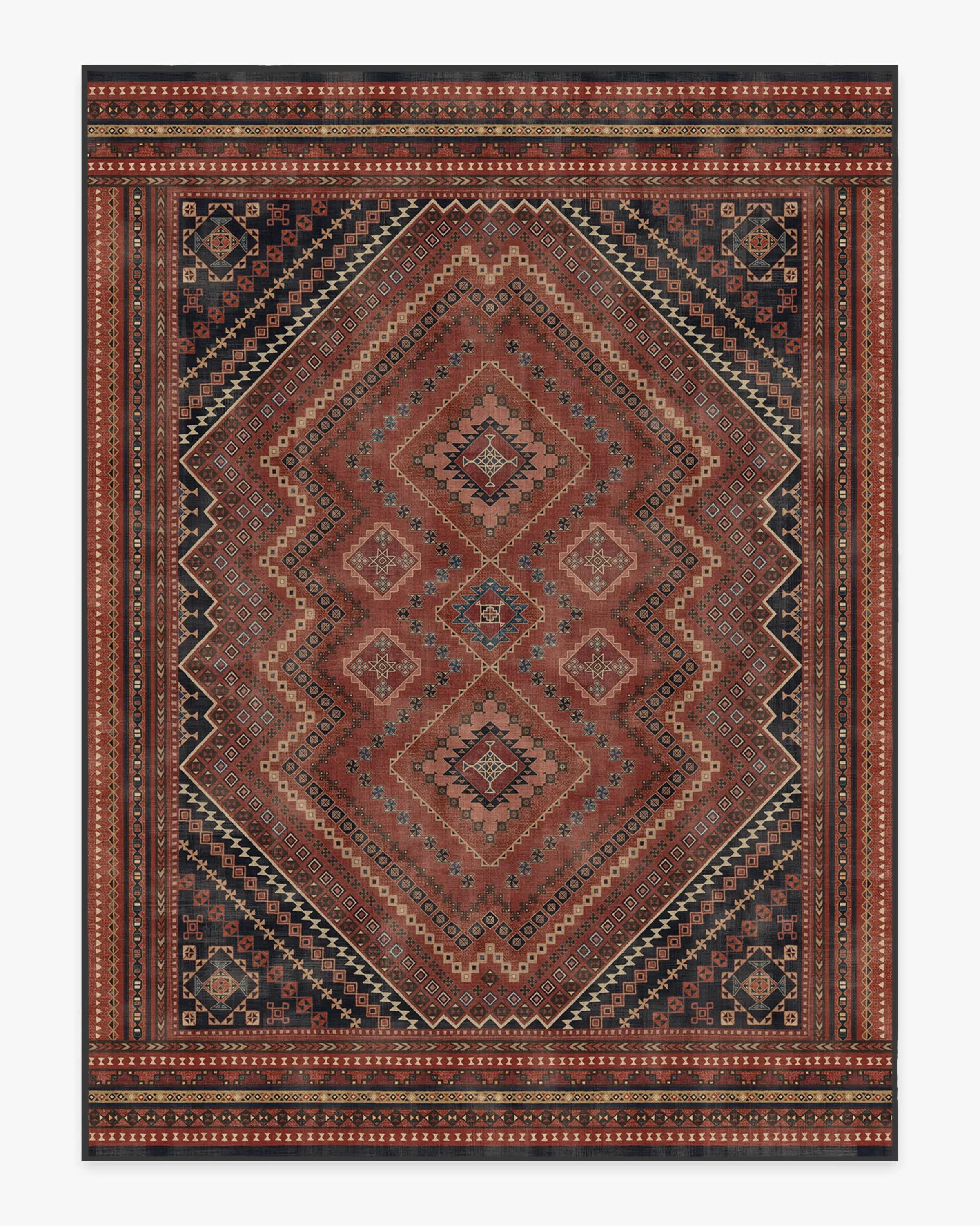 Large Area Rug Machine Washable - Red