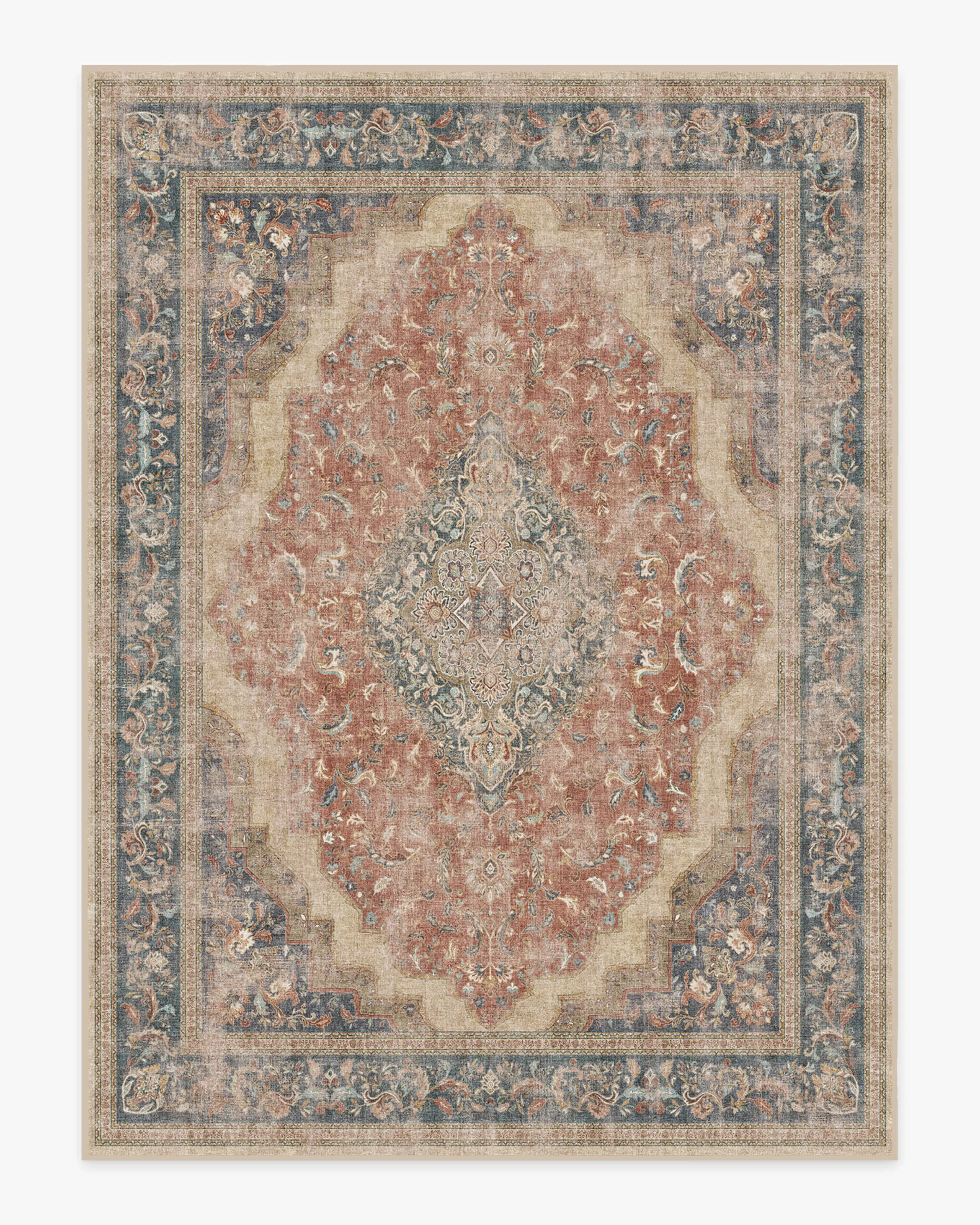 Large Area Rug Machine Washable - Red, Chenille