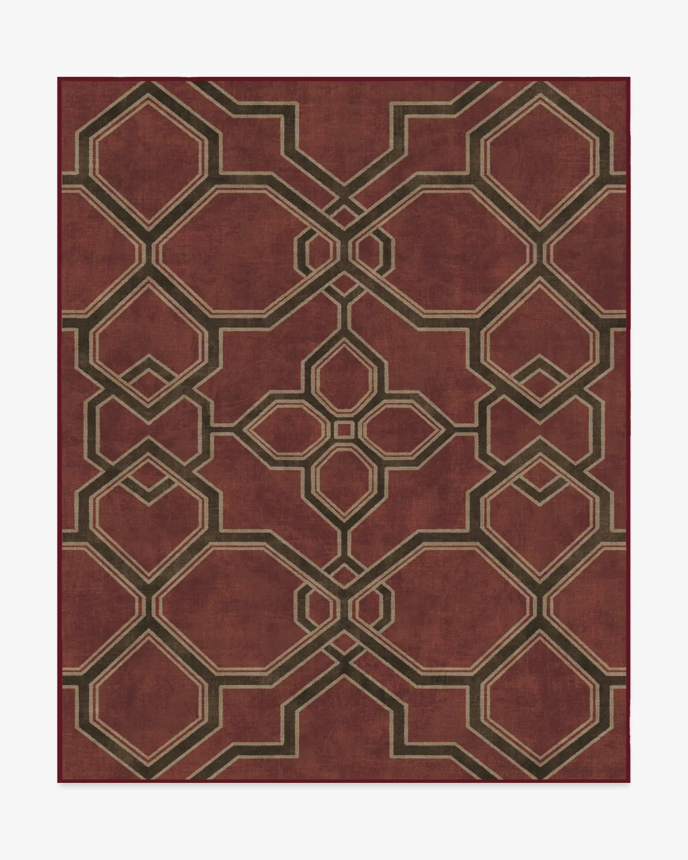 Large Area Rug Machine Washable - Red, Flatwoven