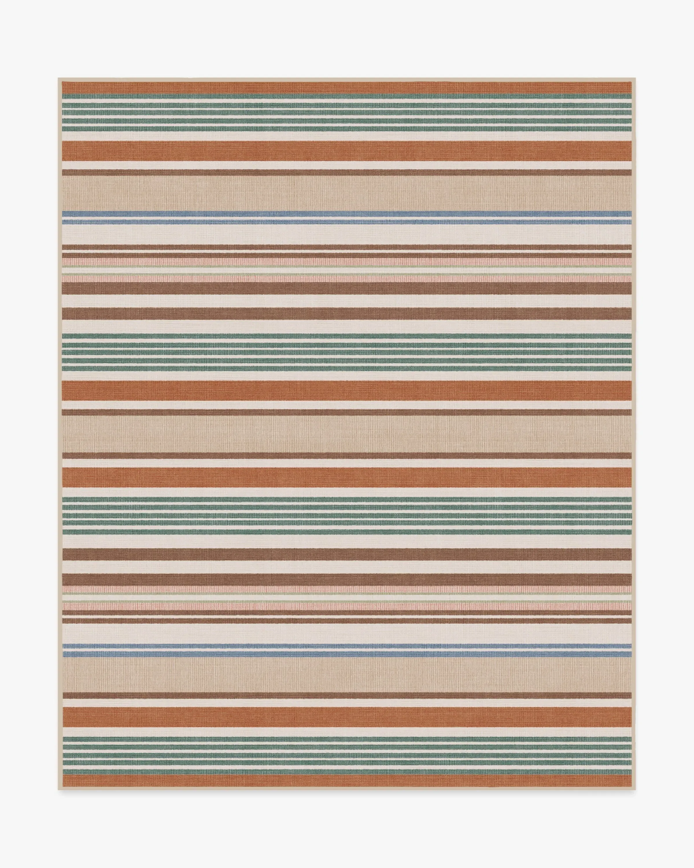Large Area Rug Machine Washable - Red Stripe