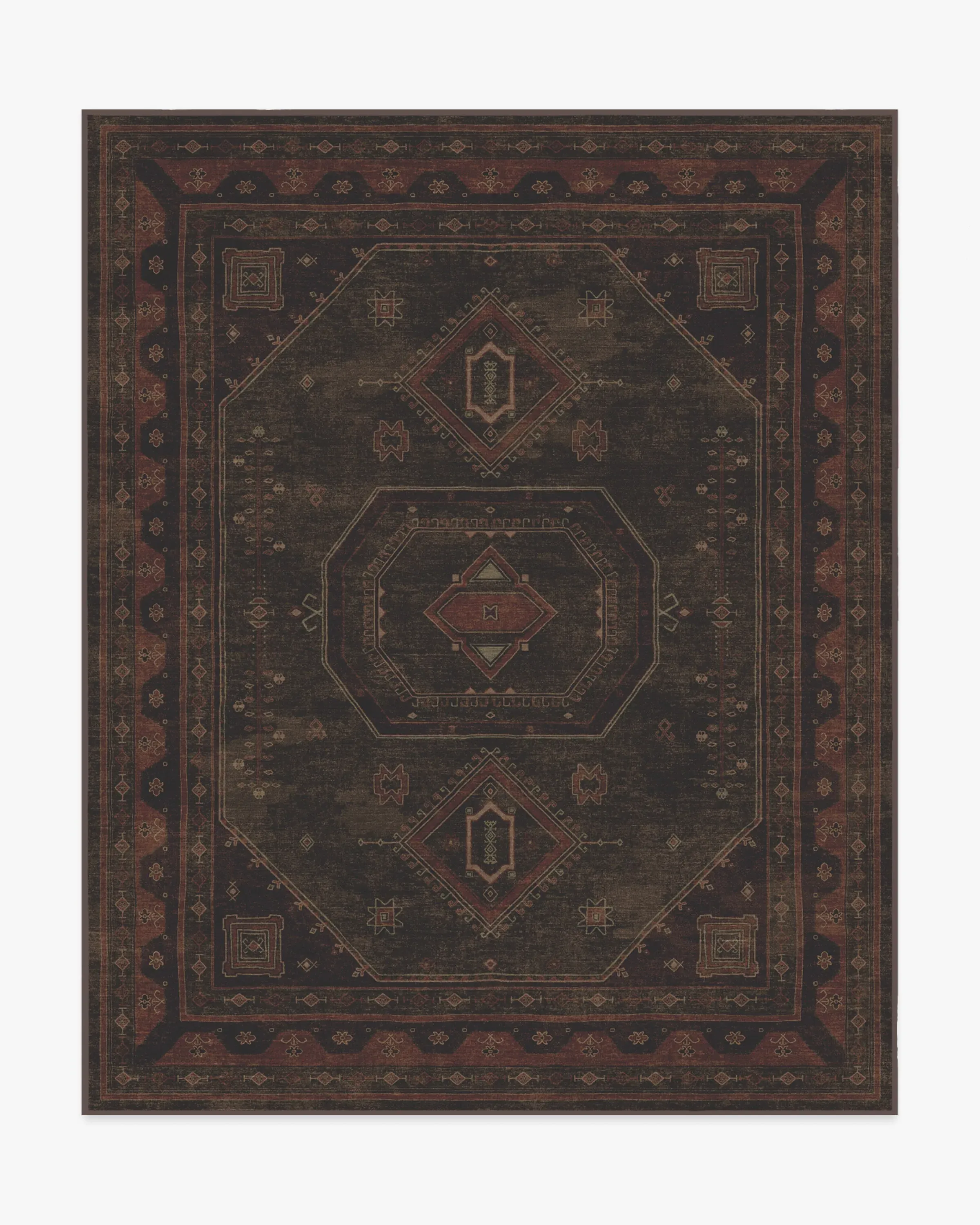 Large Area Rug Machine Washable - Red