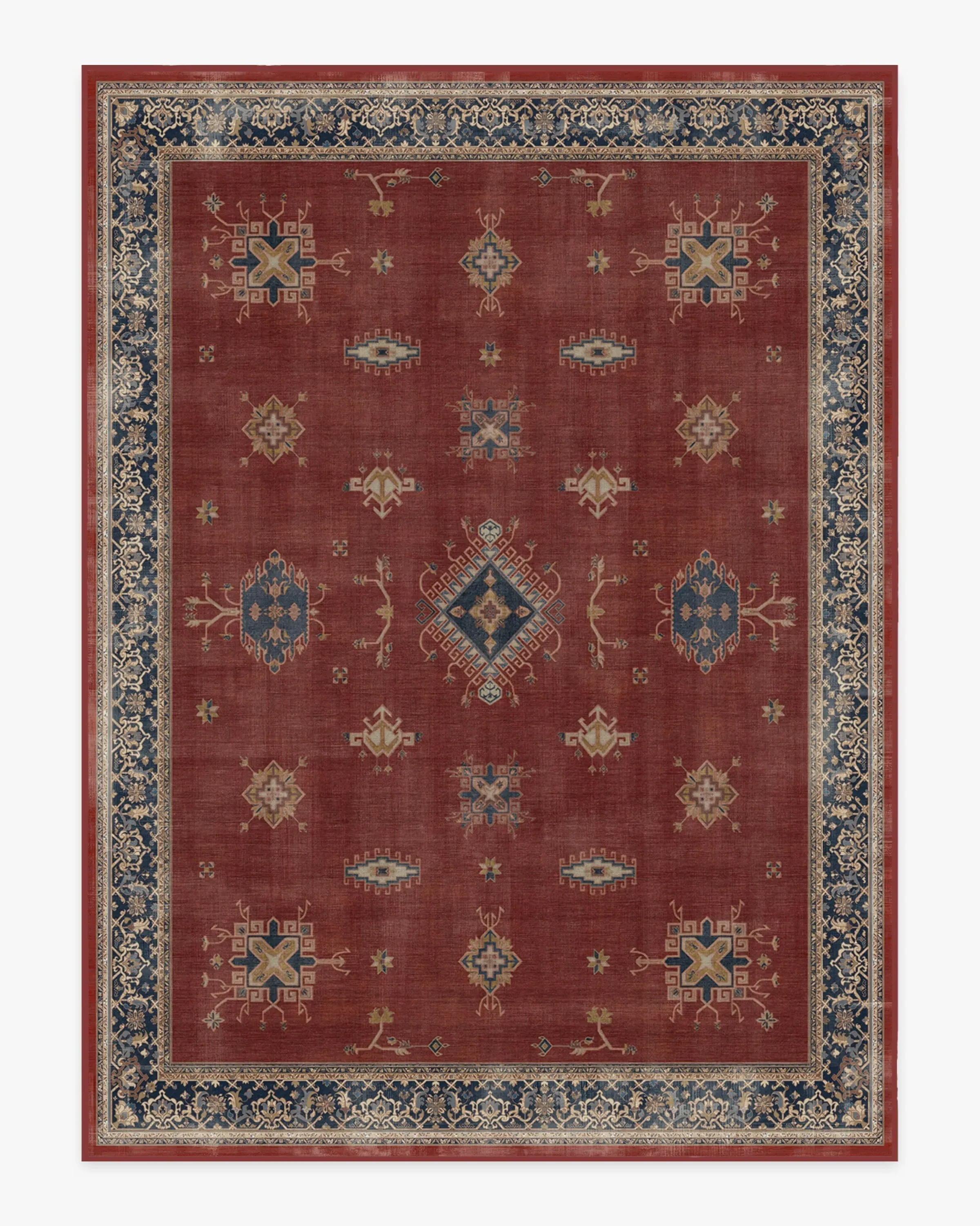 Large Area Rug Machine Washable - Red