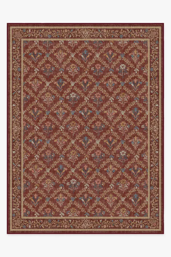 Large Area Rug Machine Washable - Red