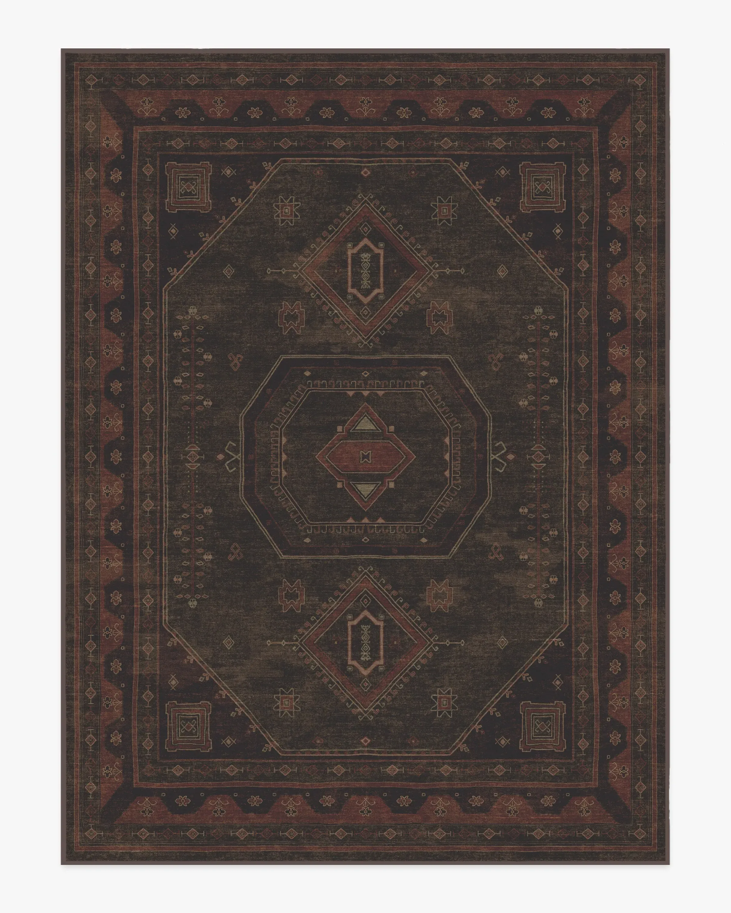 Large Area Rug Machine Washable - Red