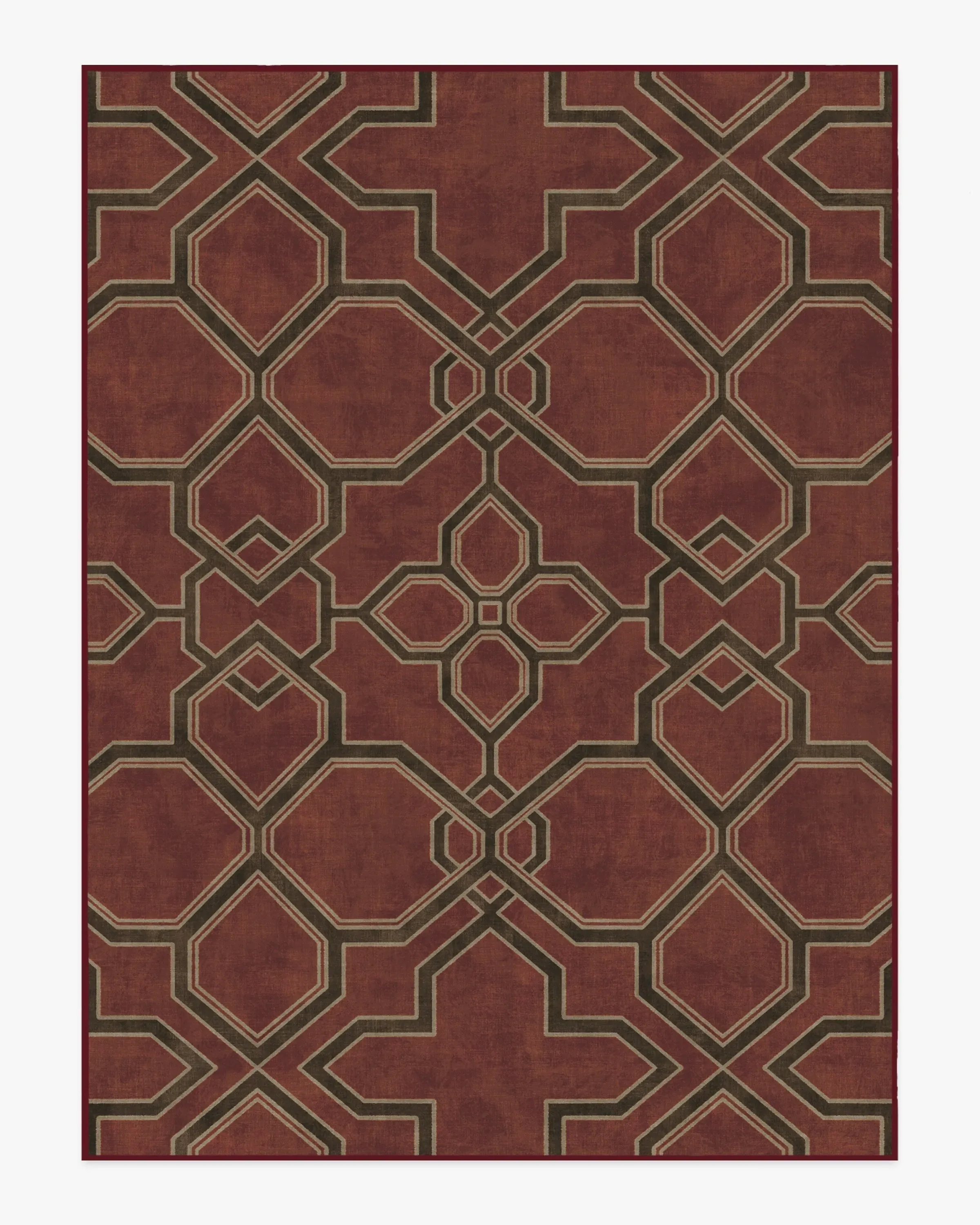Large Area Rug Machine Washable - Red