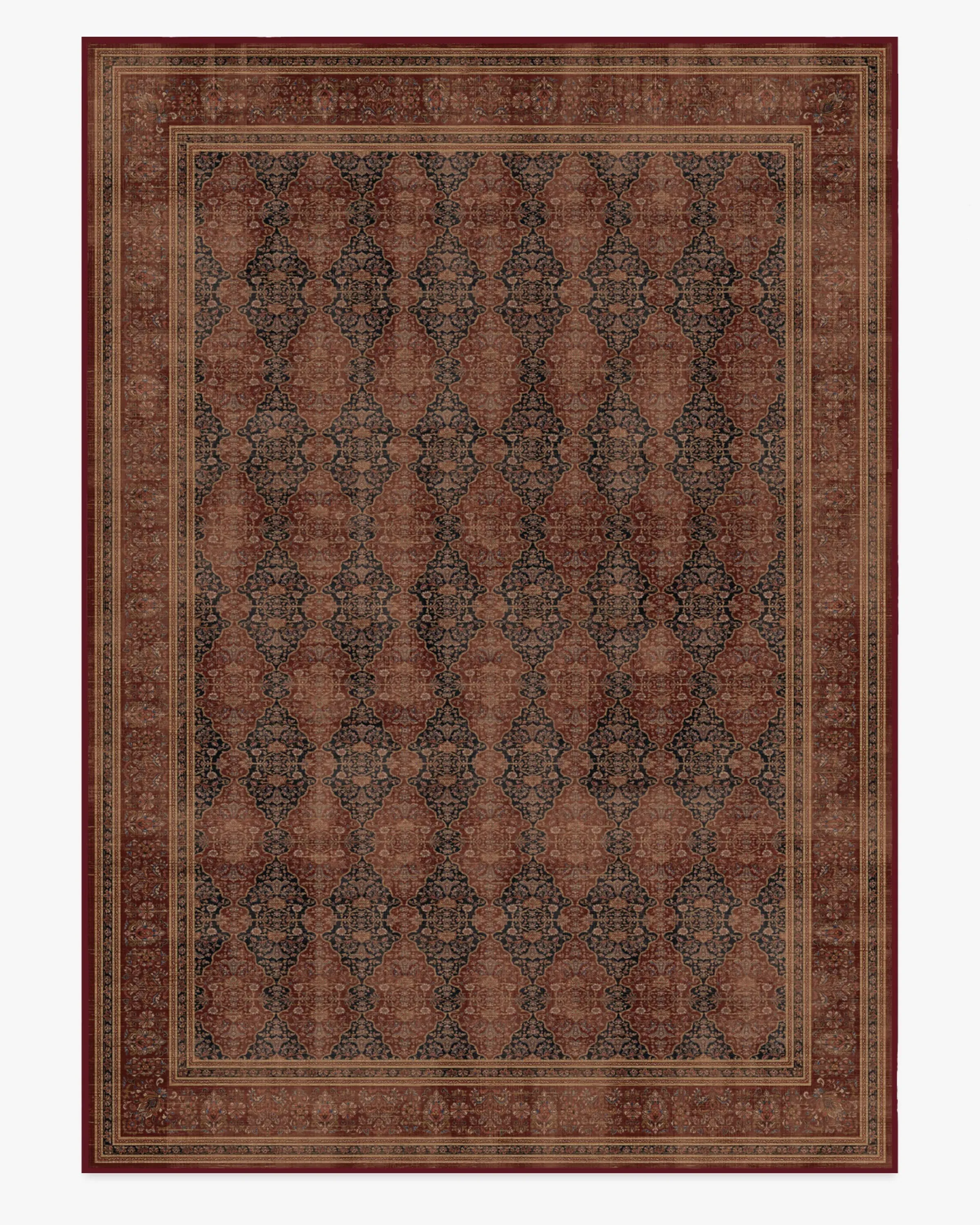 Large Area Rug Machine Washable - Red