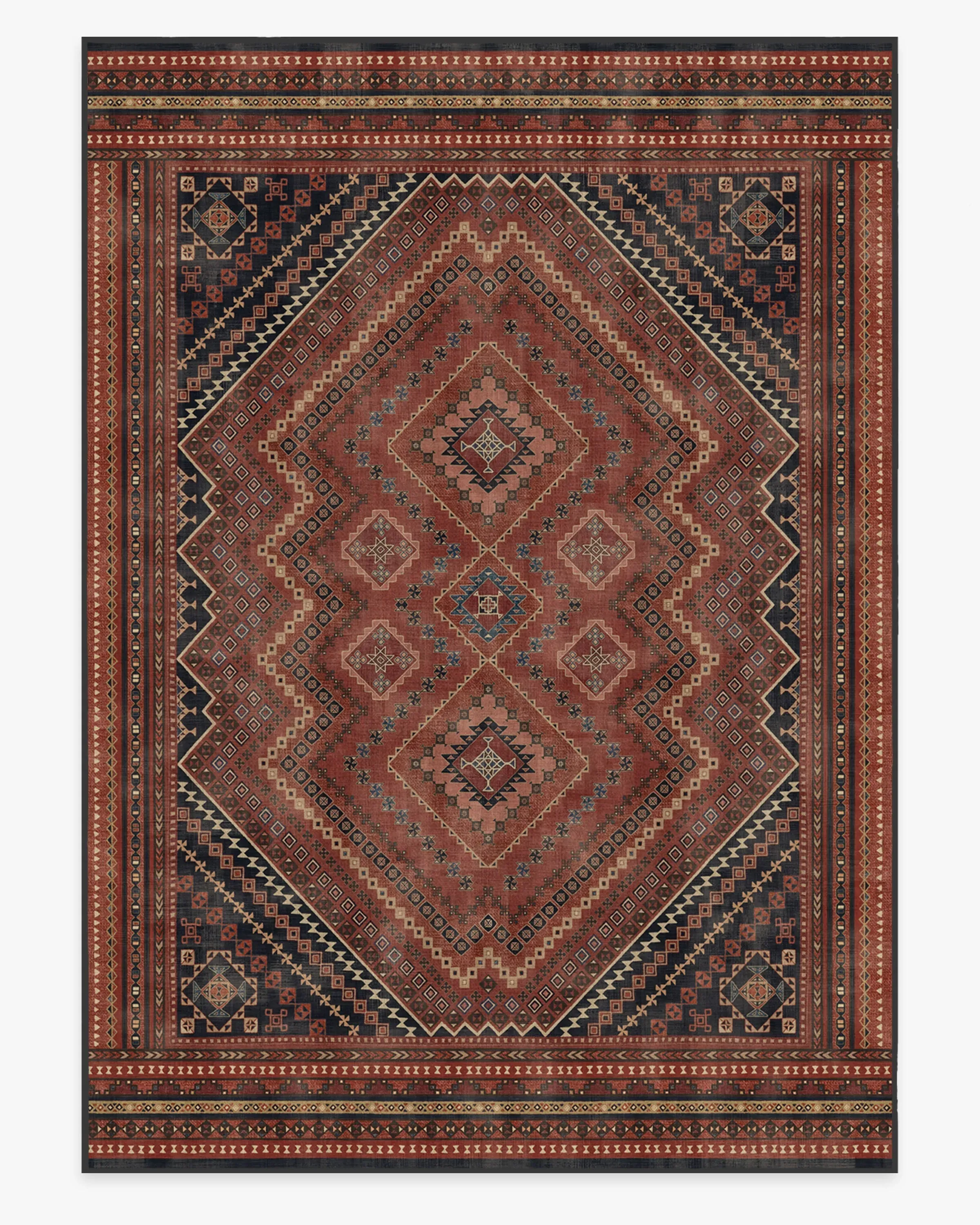 Large Area Rug Machine Washable - Red
