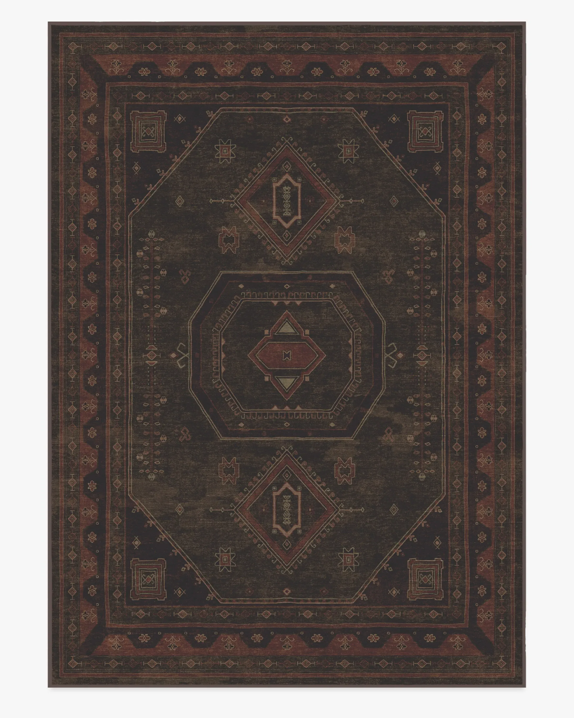 Large Area Rug Machine Washable - Red