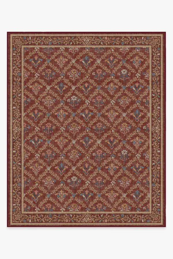 Large Area Rug Machine Washable - Red