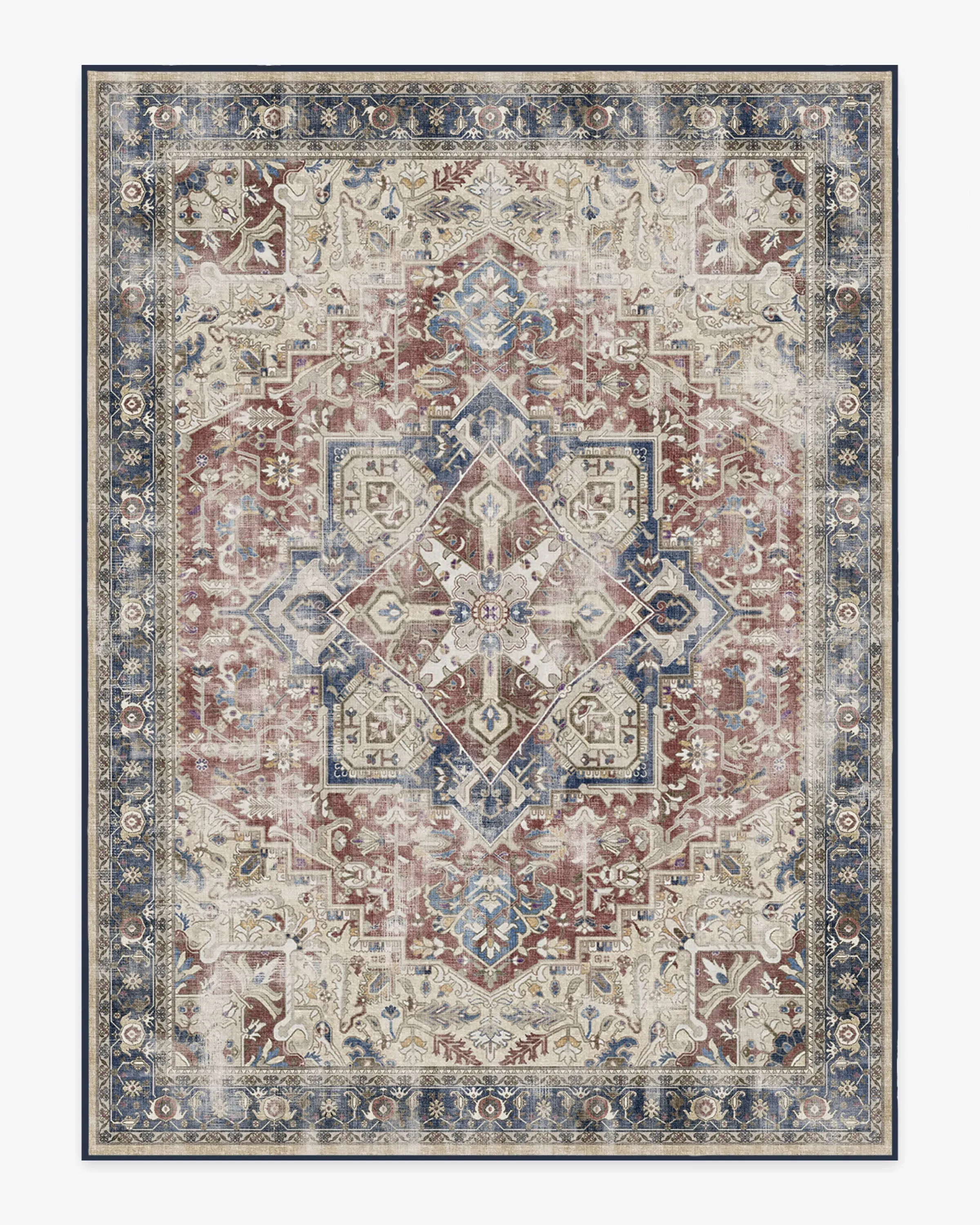 Large Area Rug Machine Washable - Royal Blue