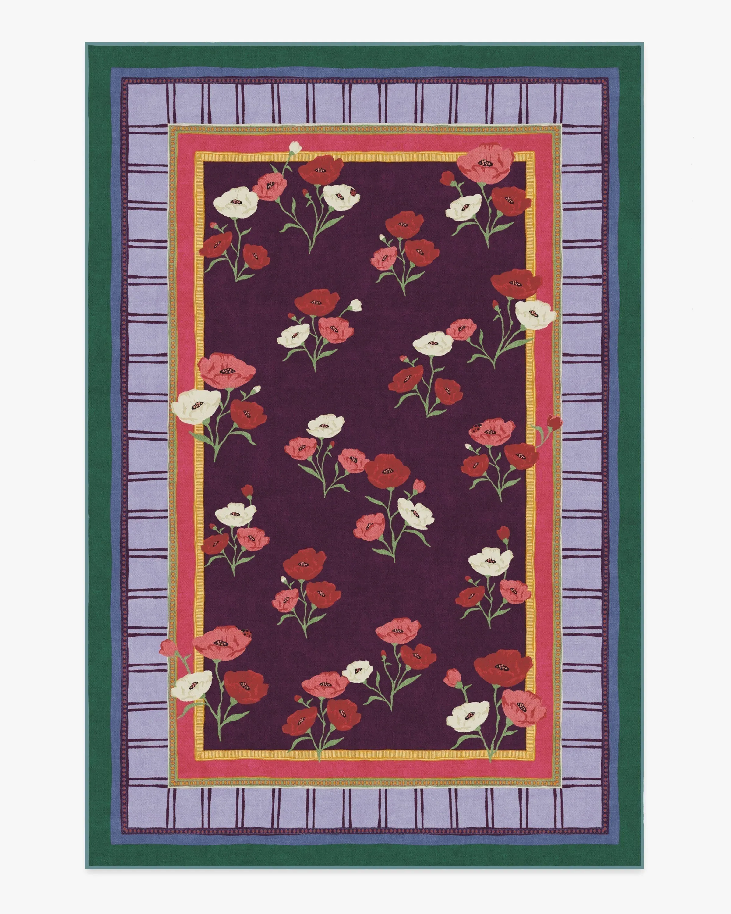 Large Area Rug Machine Washable - Royal Plum