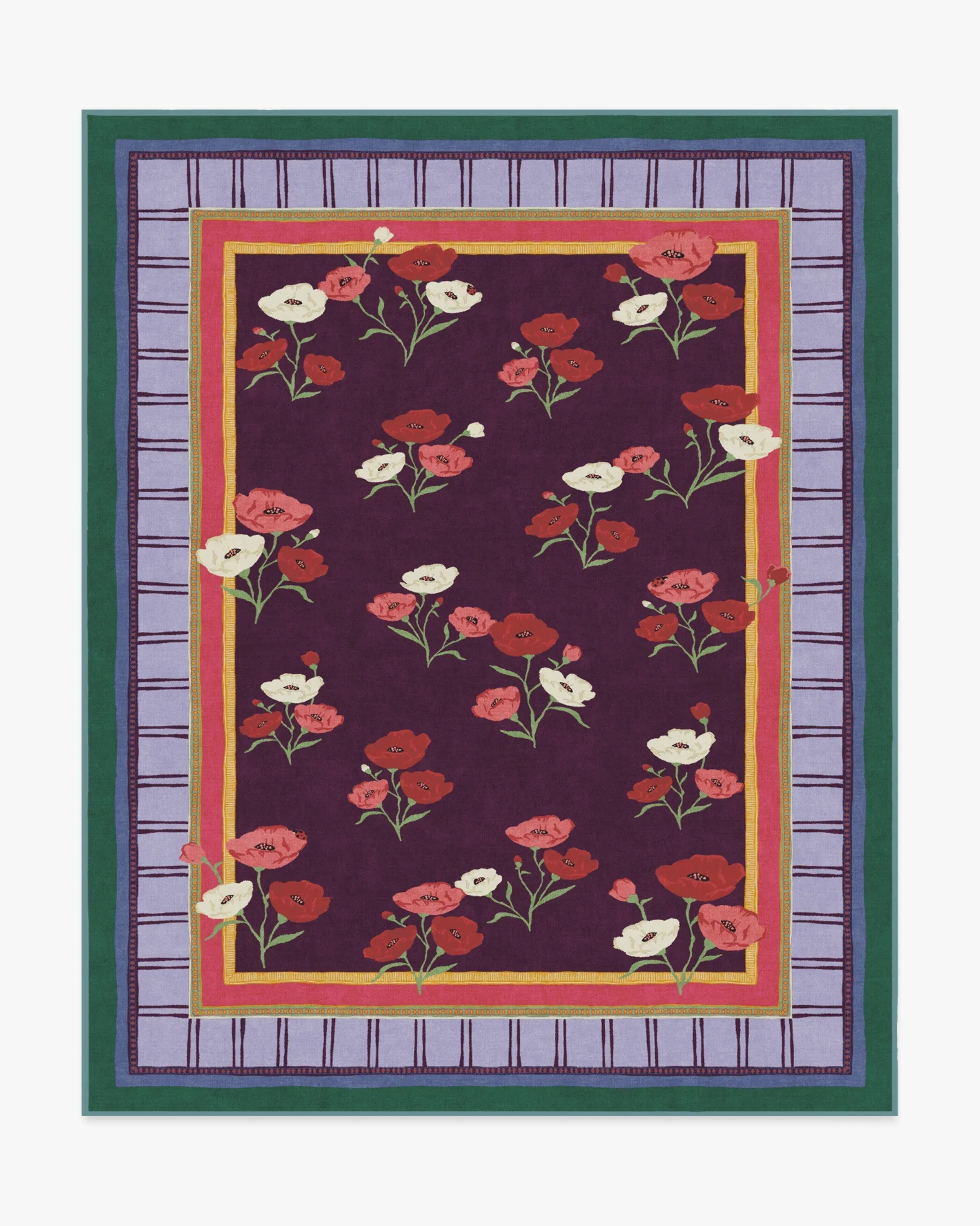 Large Area Rug Machine Washable - Royal Plum