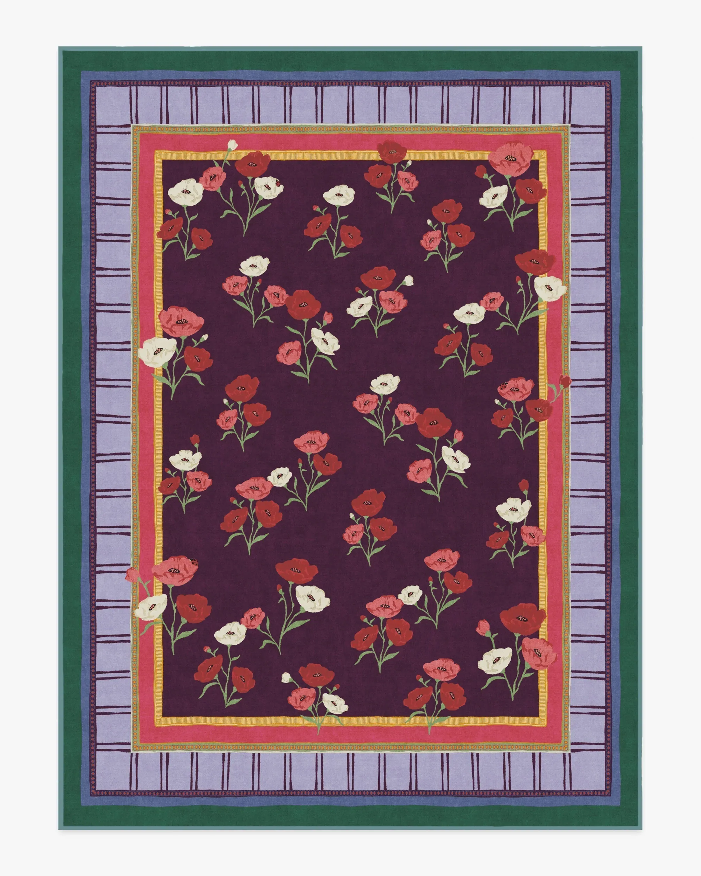 Large Area Rug Machine Washable - Royal Plum