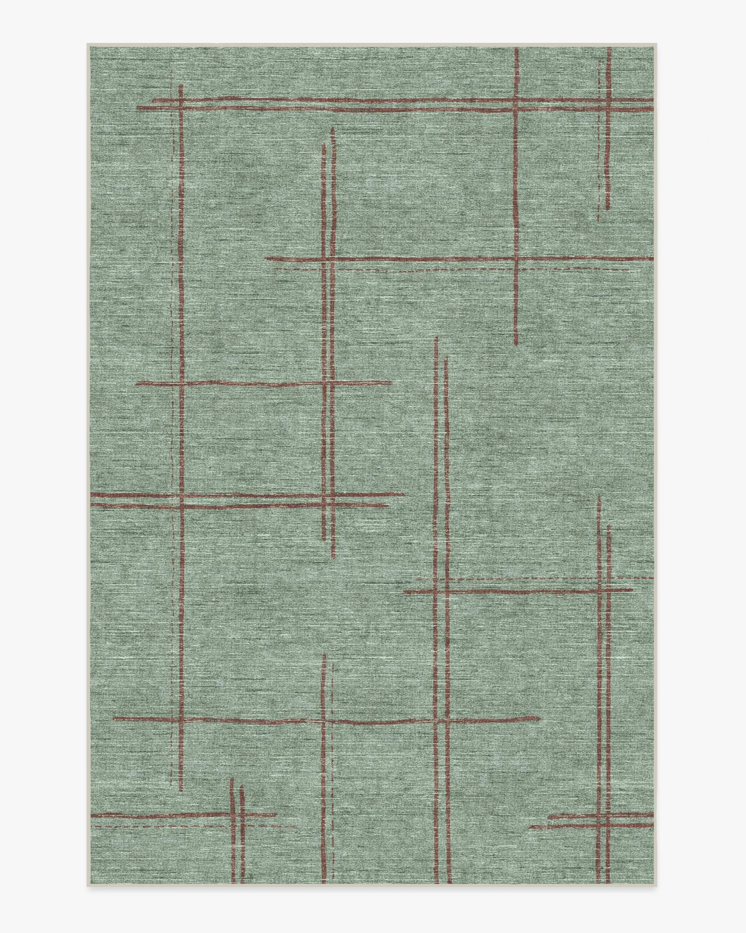 Large Area Rug Machine Washable - Sage Green