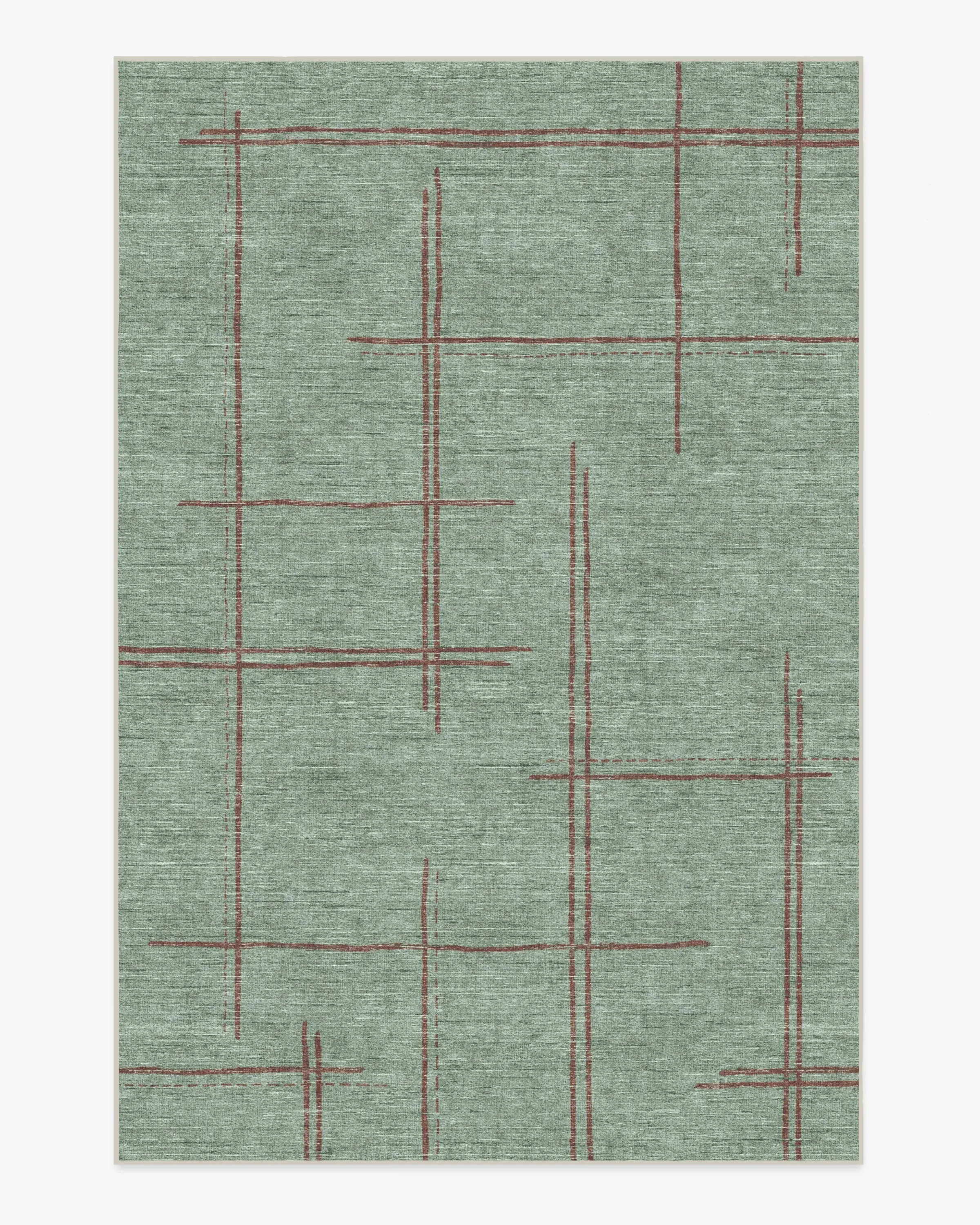 Large Area Rug Machine Washable - Sage Green