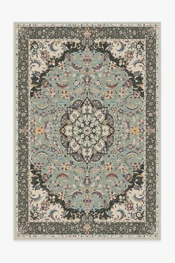 Large Area Rug Machine Washable - Sage Green