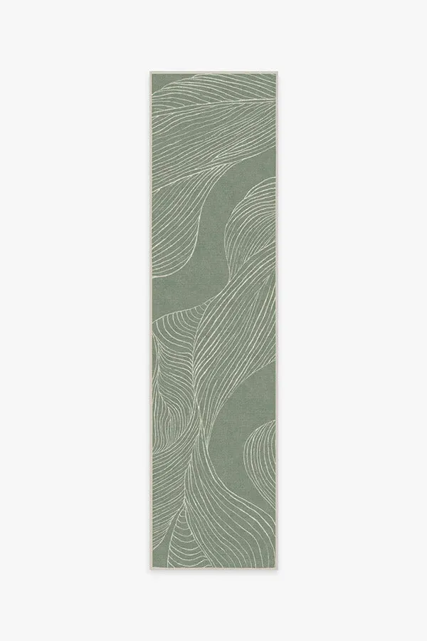Large Area Rug Machine Washable - Sage Green