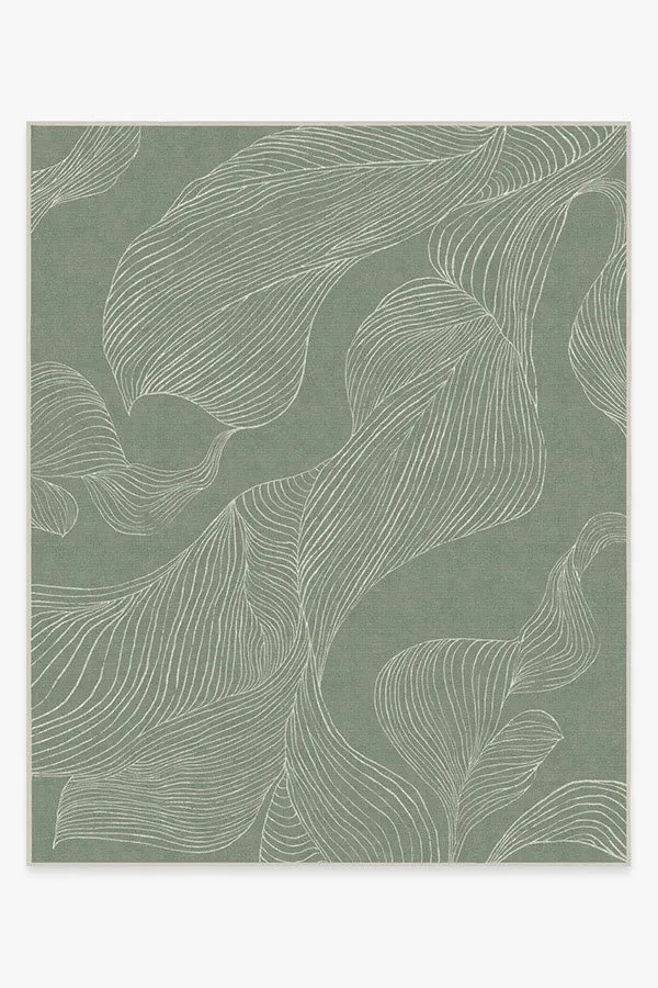 Large Area Rug Machine Washable - Sage Green