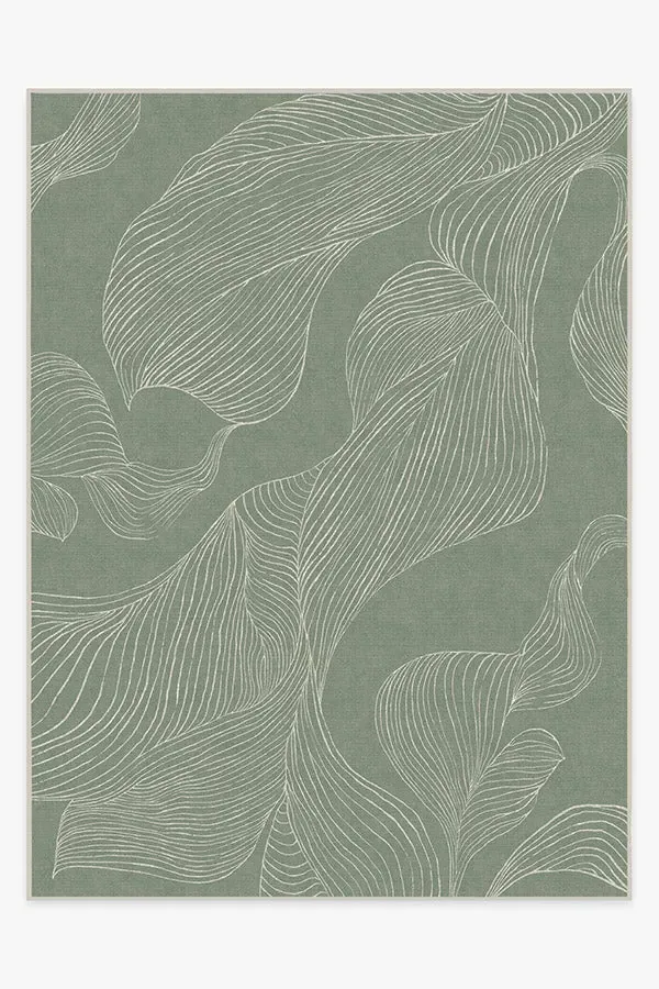 Large Area Rug Machine Washable - Sage Green