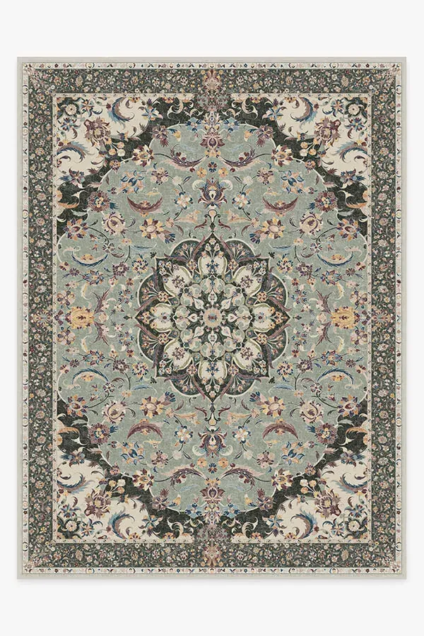 Large Area Rug Machine Washable - Sage Green