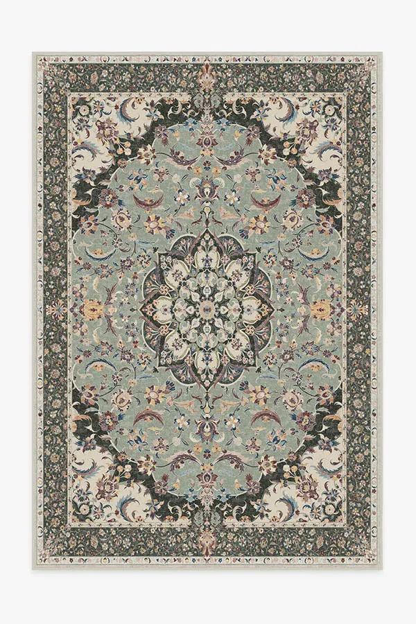 Large Area Rug Machine Washable - Sage Green