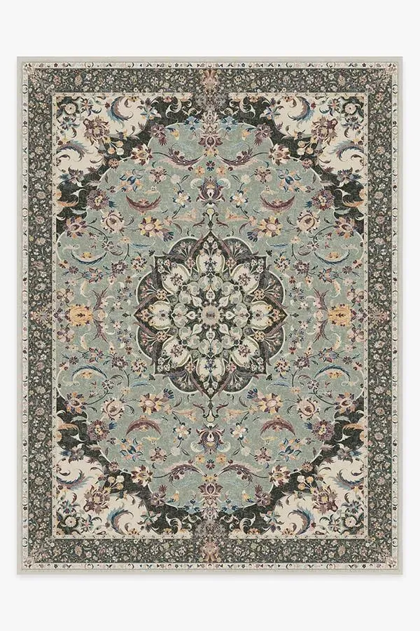 Large Area Rug Machine Washable - Sage Green