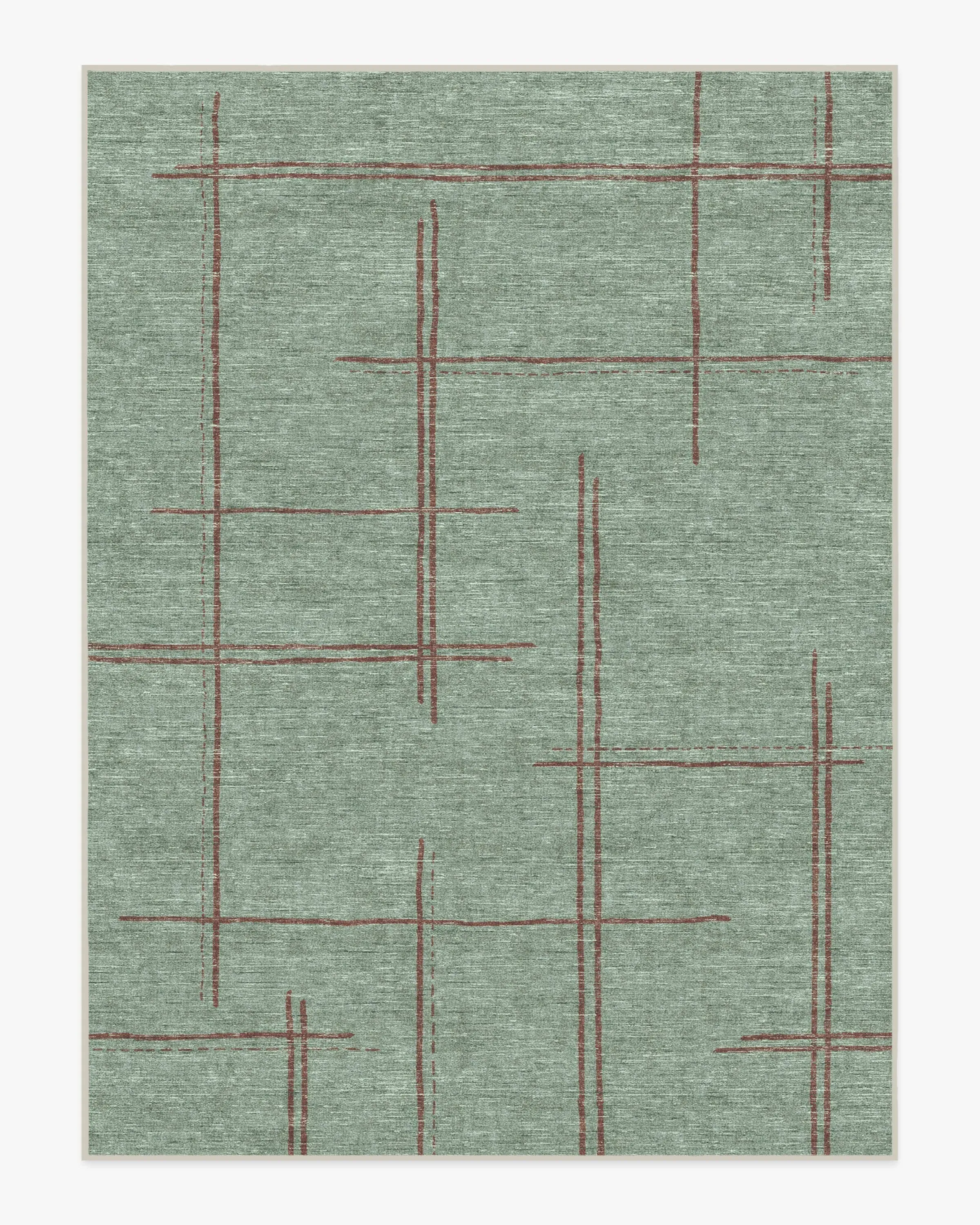 Large Area Rug Machine Washable - Sage Green