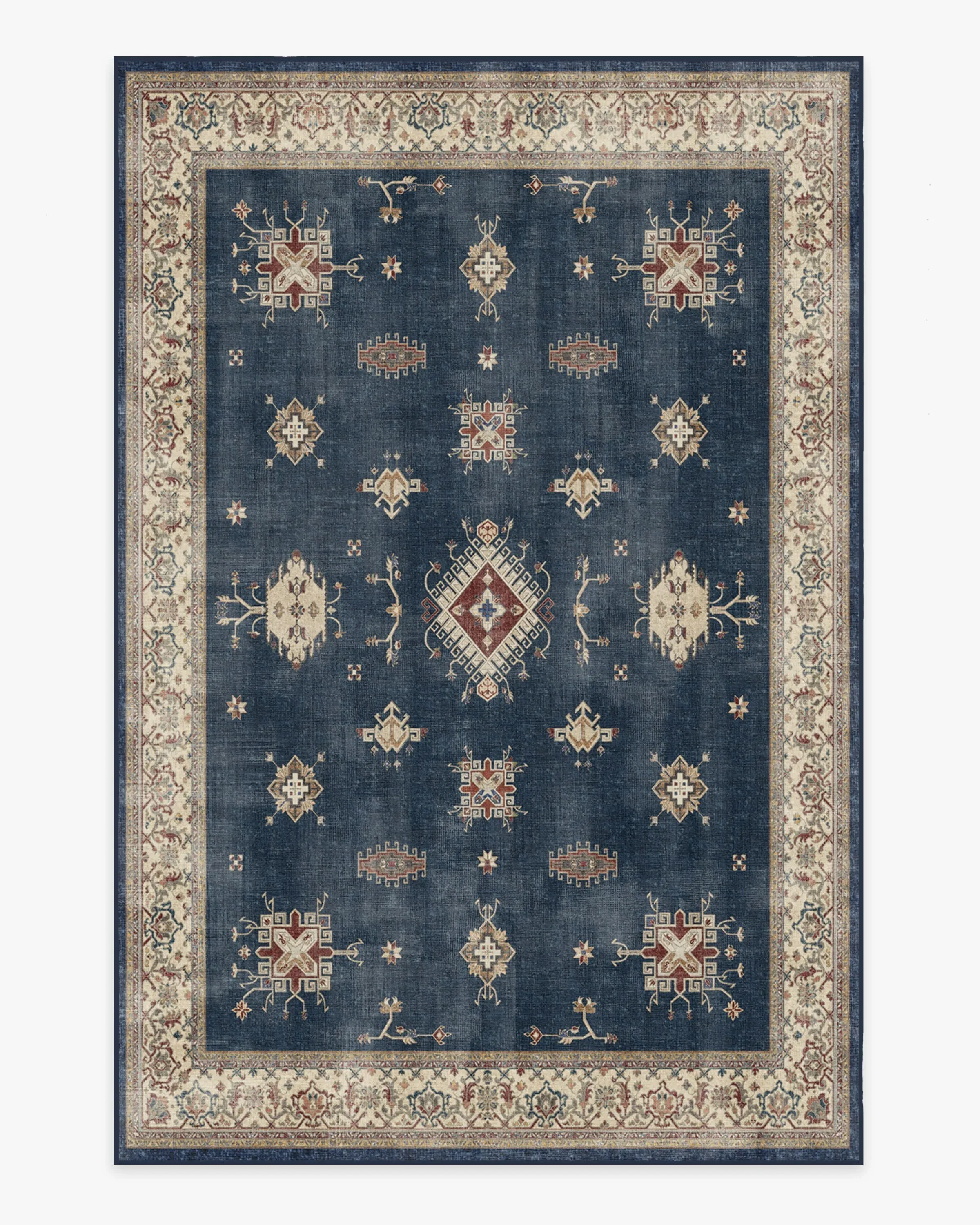 Large Area Rug Machine Washable - Sapphire Blue