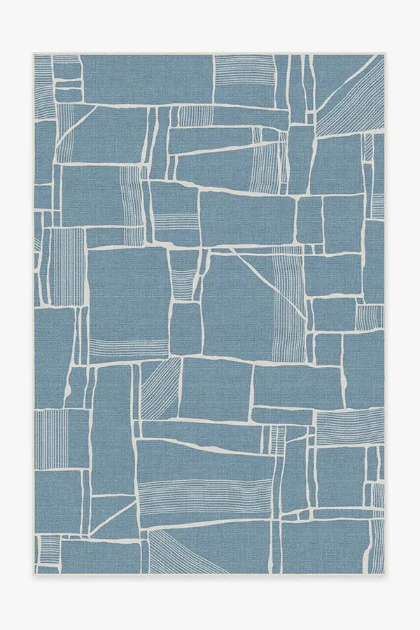 Large Area Rug Machine Washable - Slate Blue