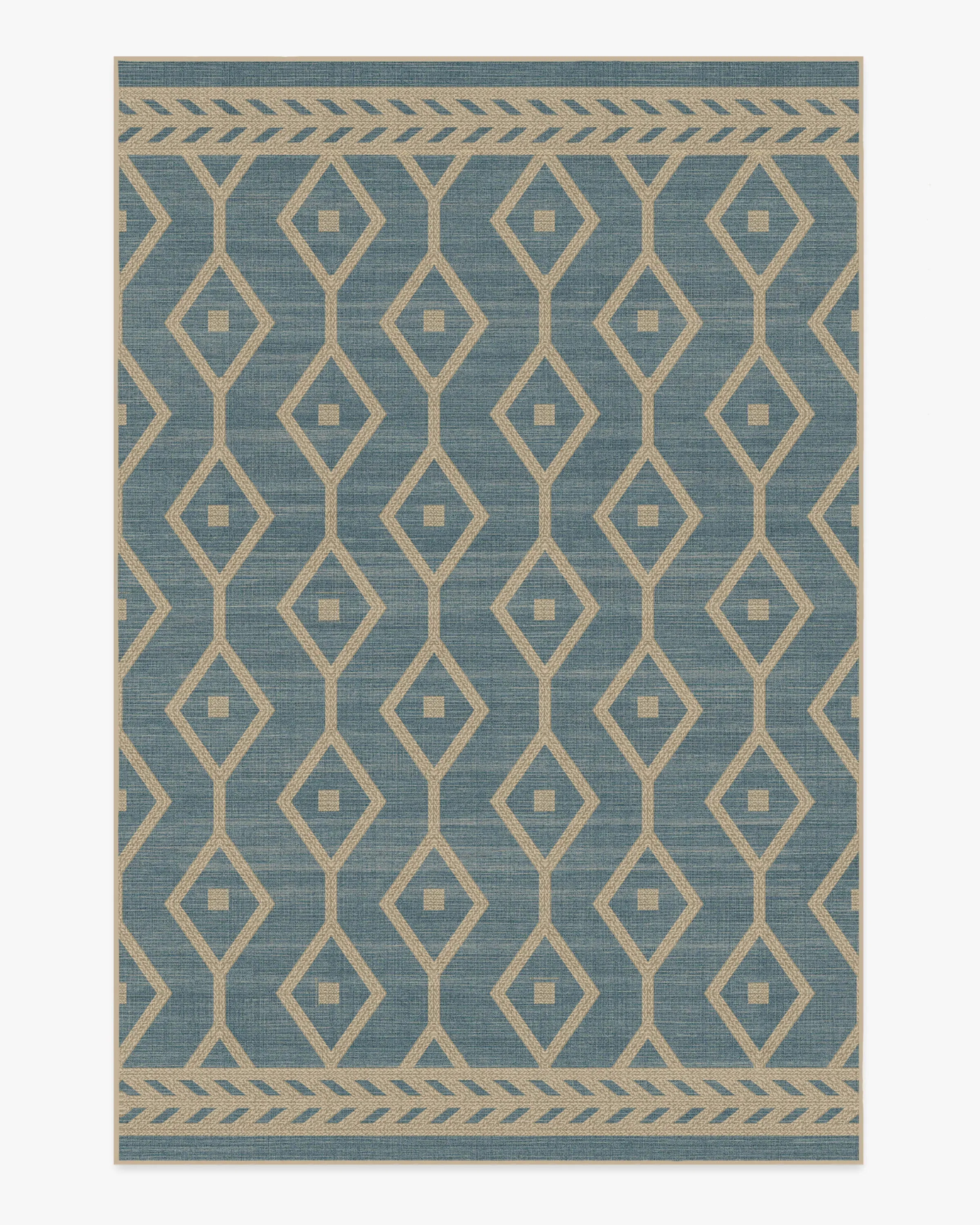 Large Area Rug Machine Washable - Slate Blue