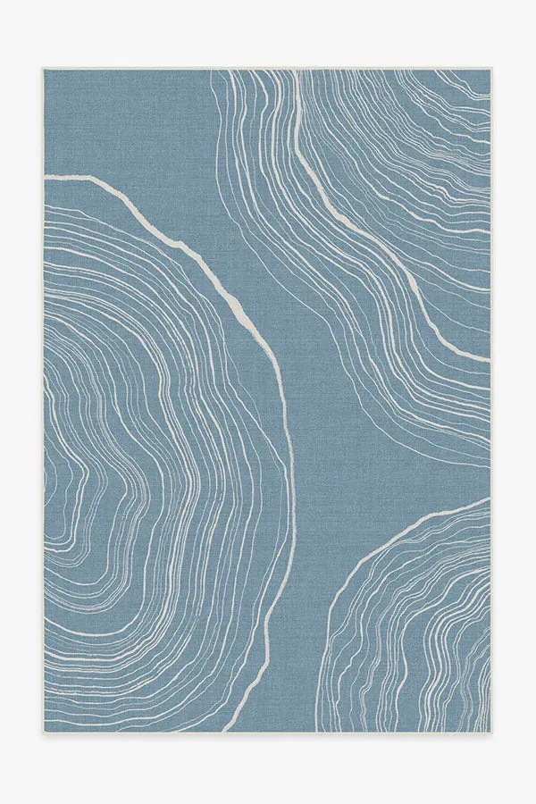 Large Area Rug Machine Washable - Slate Blue