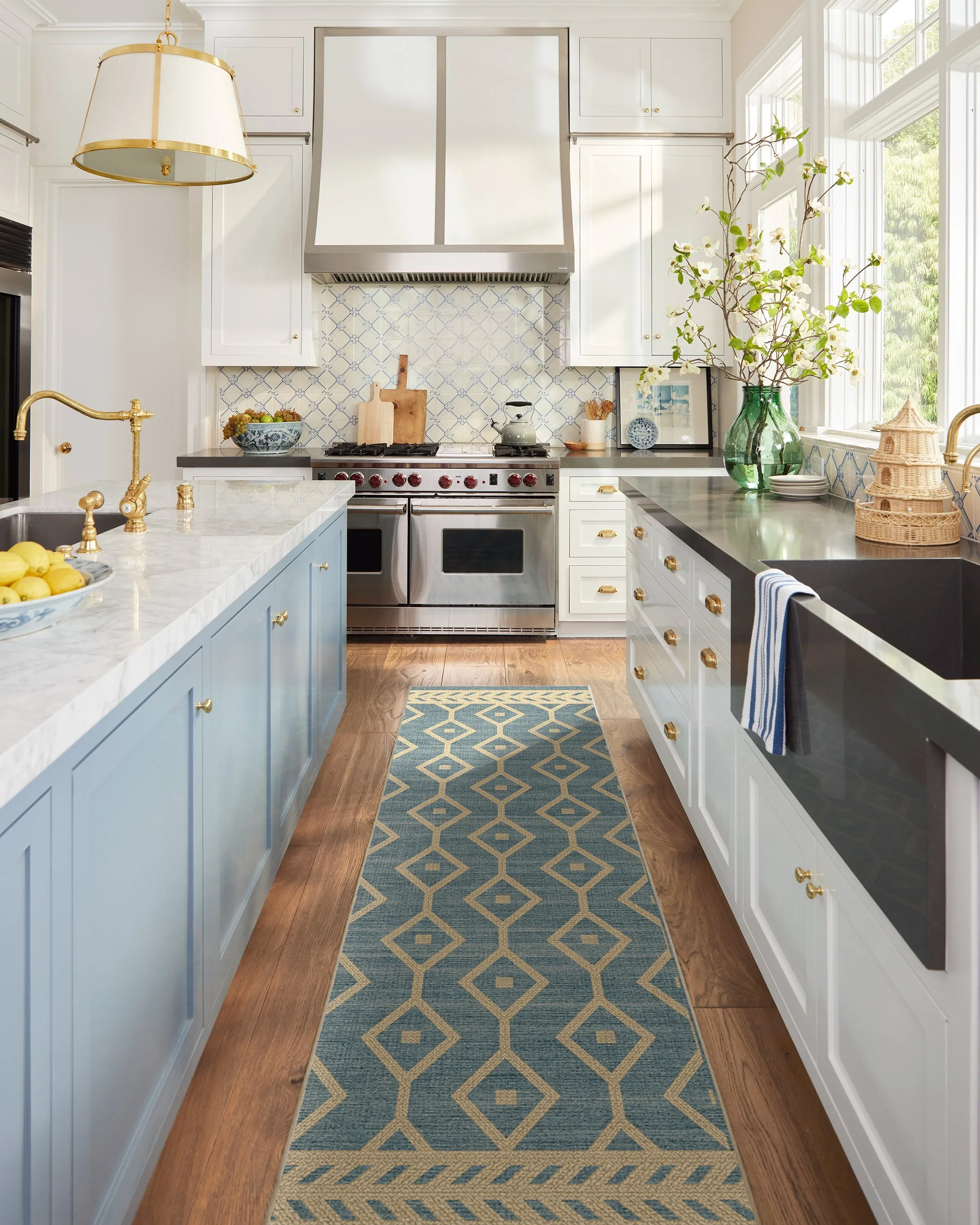 Large Area Rug Machine Washable - Slate Blue