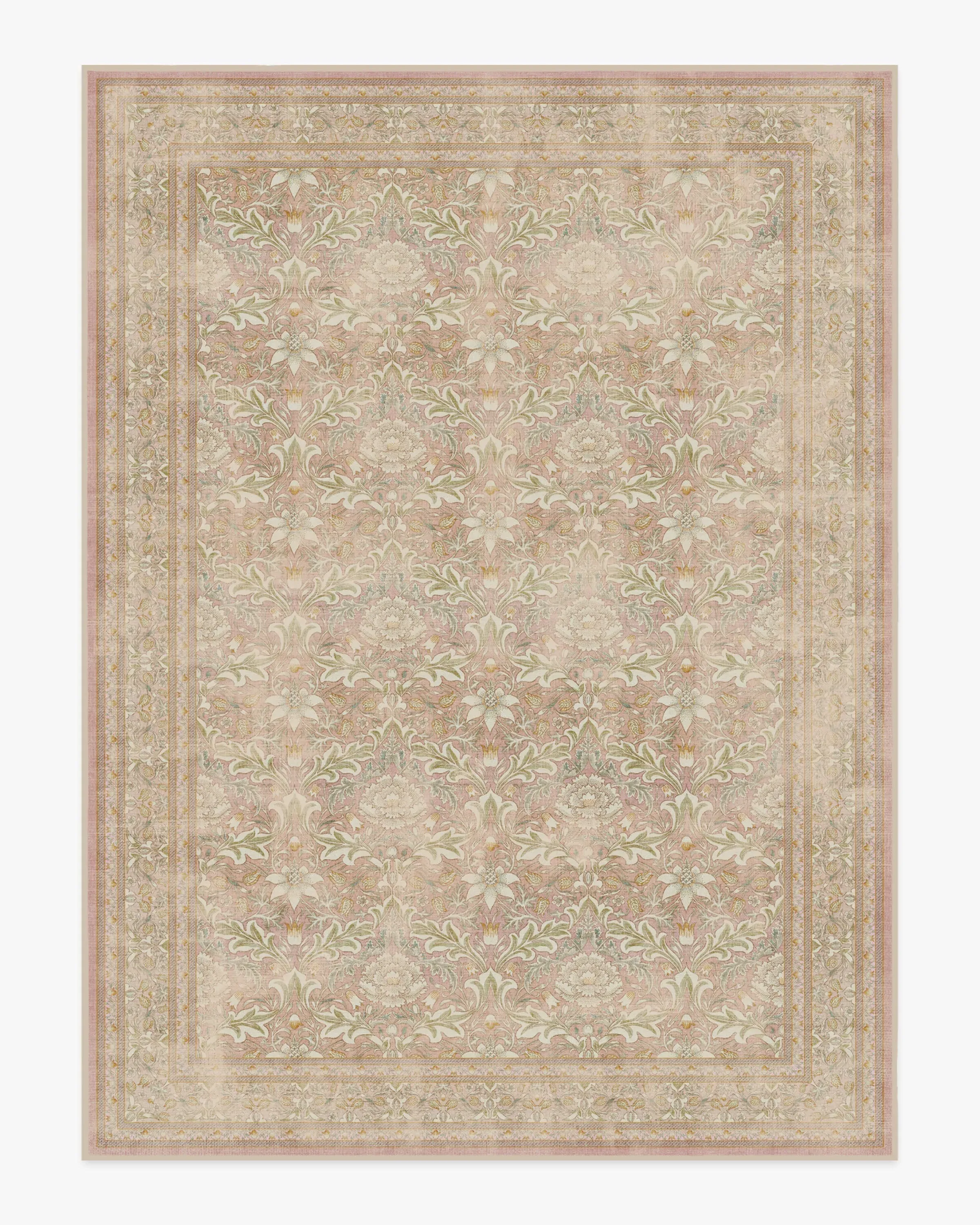 Large Area Rug Machine Washable - Soft Pink