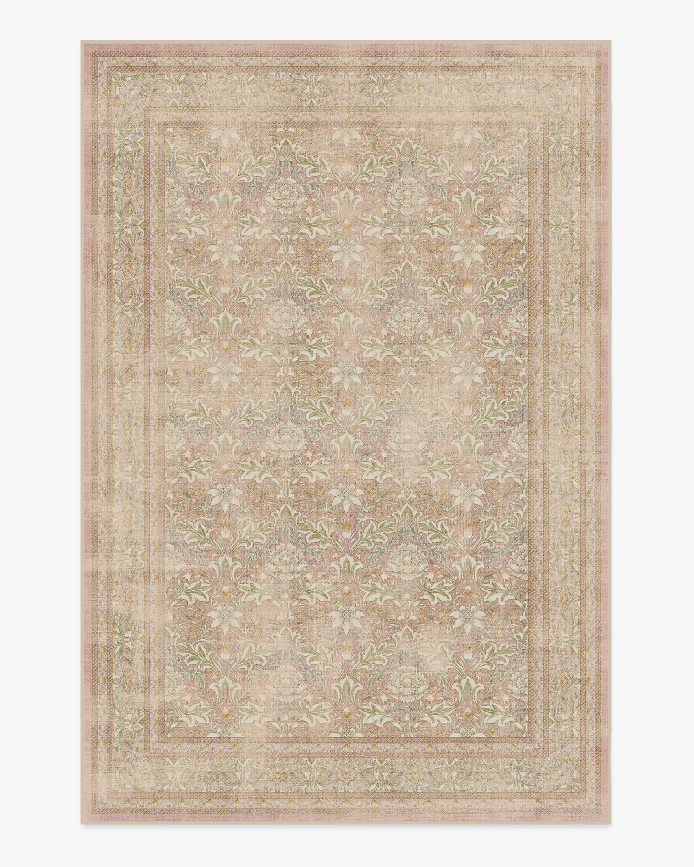 Large Area Rug Machine Washable - Soft Pink