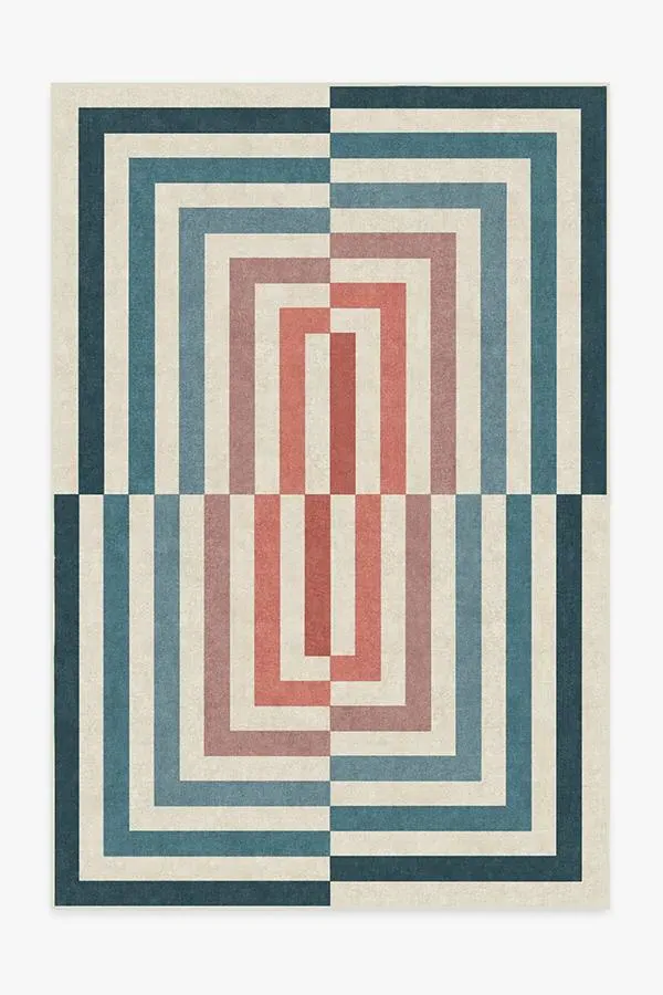 Large Area Rug Machine Washable - Teal